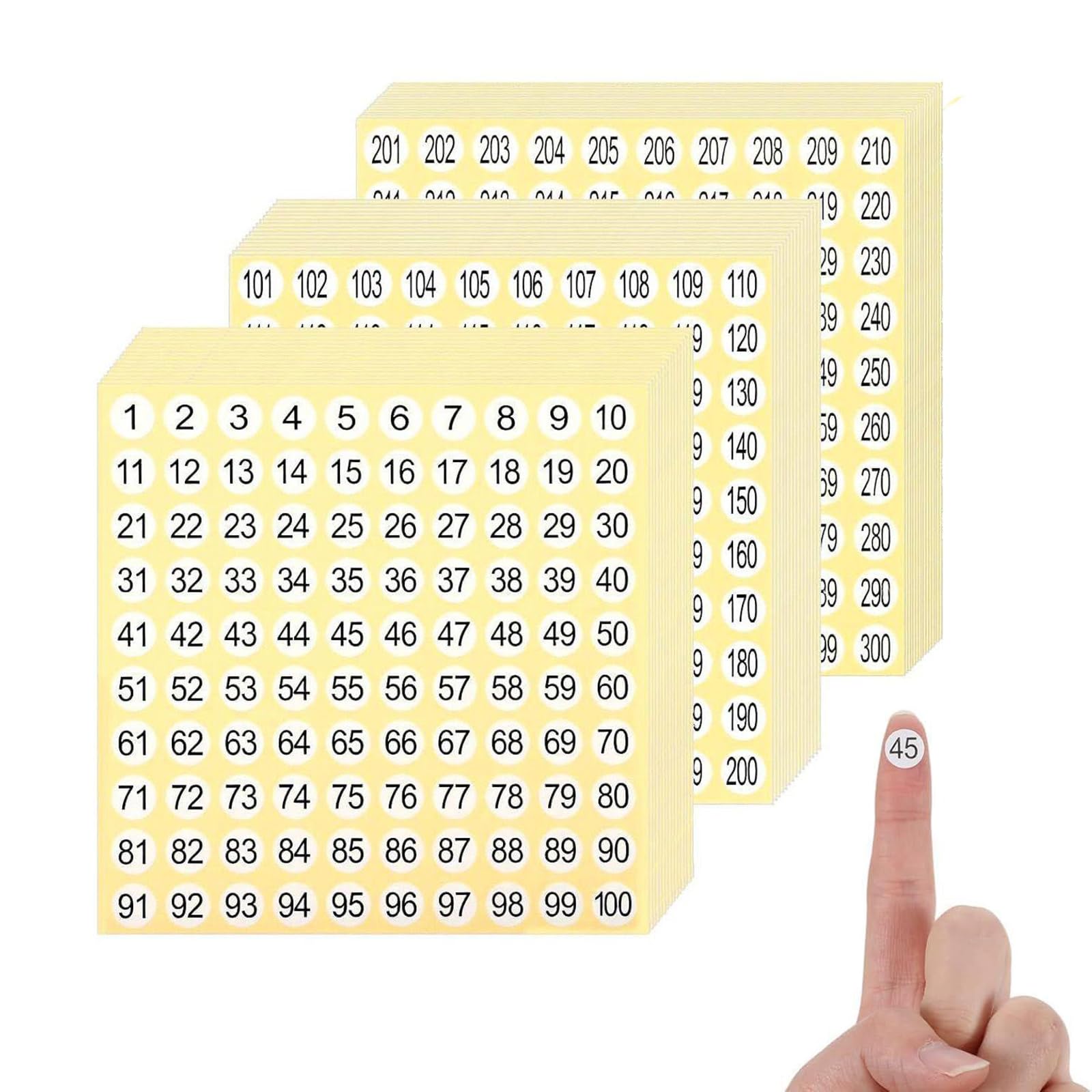 Number Stickers, 4500 Pcs 1-300, 45 Sheets, Self-Adhesive Number Labels for Organizing, Numbering, Counting Activities, Office and School Supplies-image-49