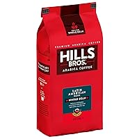 Vista 1 de Hills Bros Latin American Blend Whole Bean Coffee, Medium Roast - Arabica Blend Of Sustainably Grown Organic Beans Medium Roasted For Full-Bodied