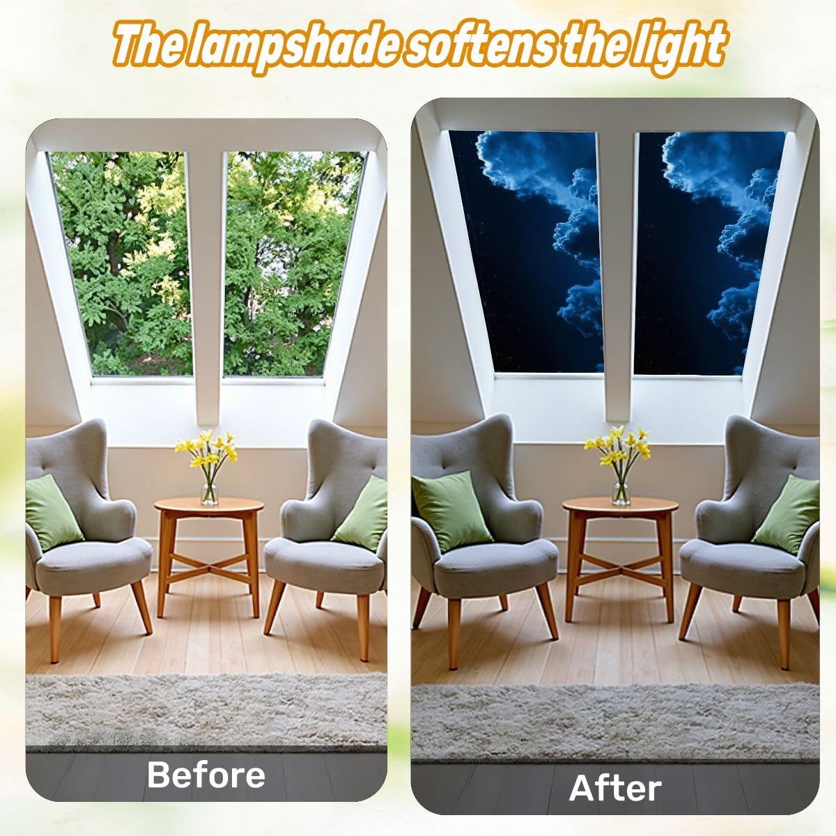 Fluorescent Light Covers for Ceiling Lights Mystical Midnight Sky Stars Surrounded by Dramatic Clouds Dark Easy to Install Magnetic Light Filter for Classroom Office Hospitals School Home Decor