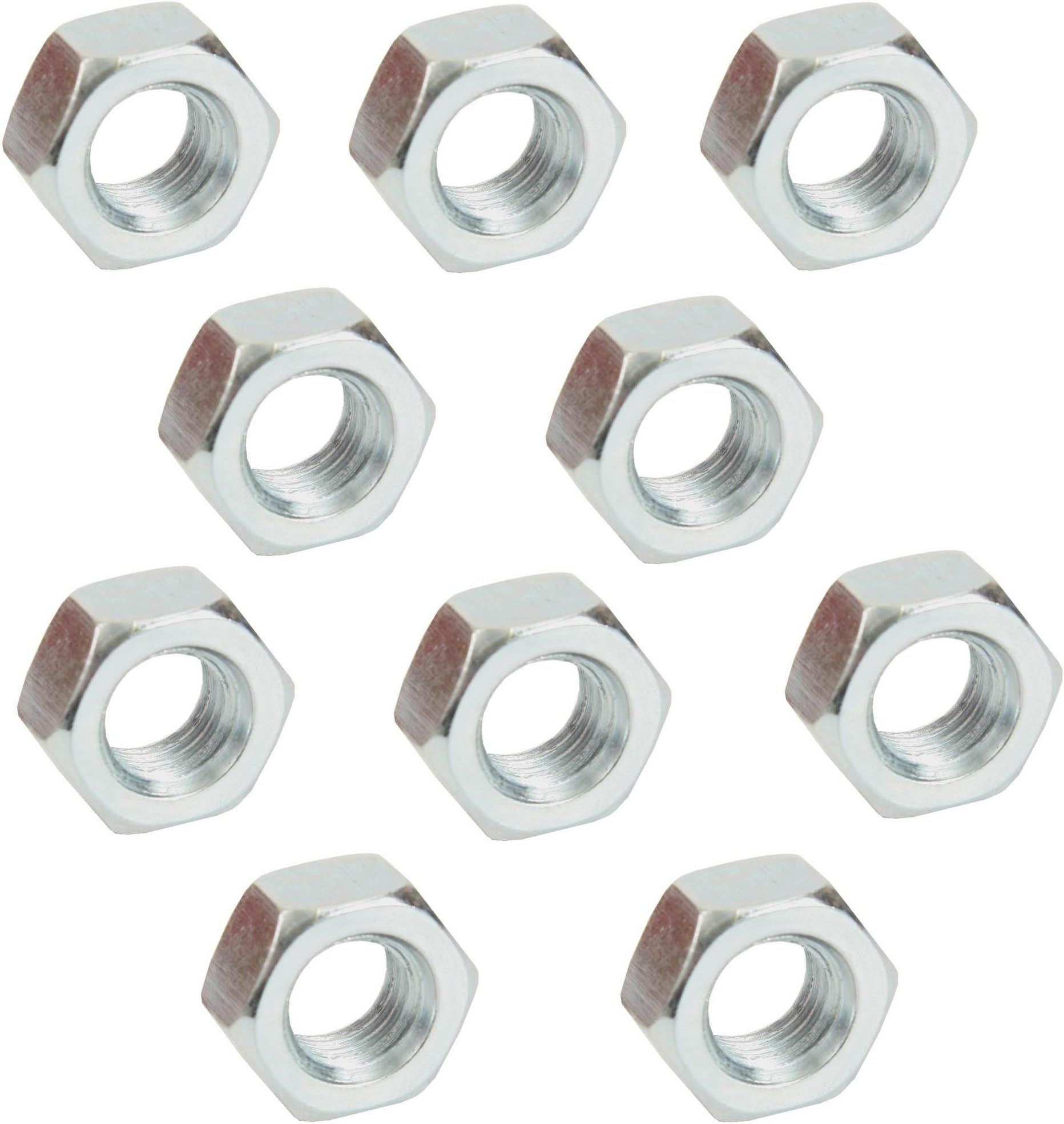 City Deco Centre Double Chamfer Hexagon Full Nut BZP (Pack of 10) (M16)