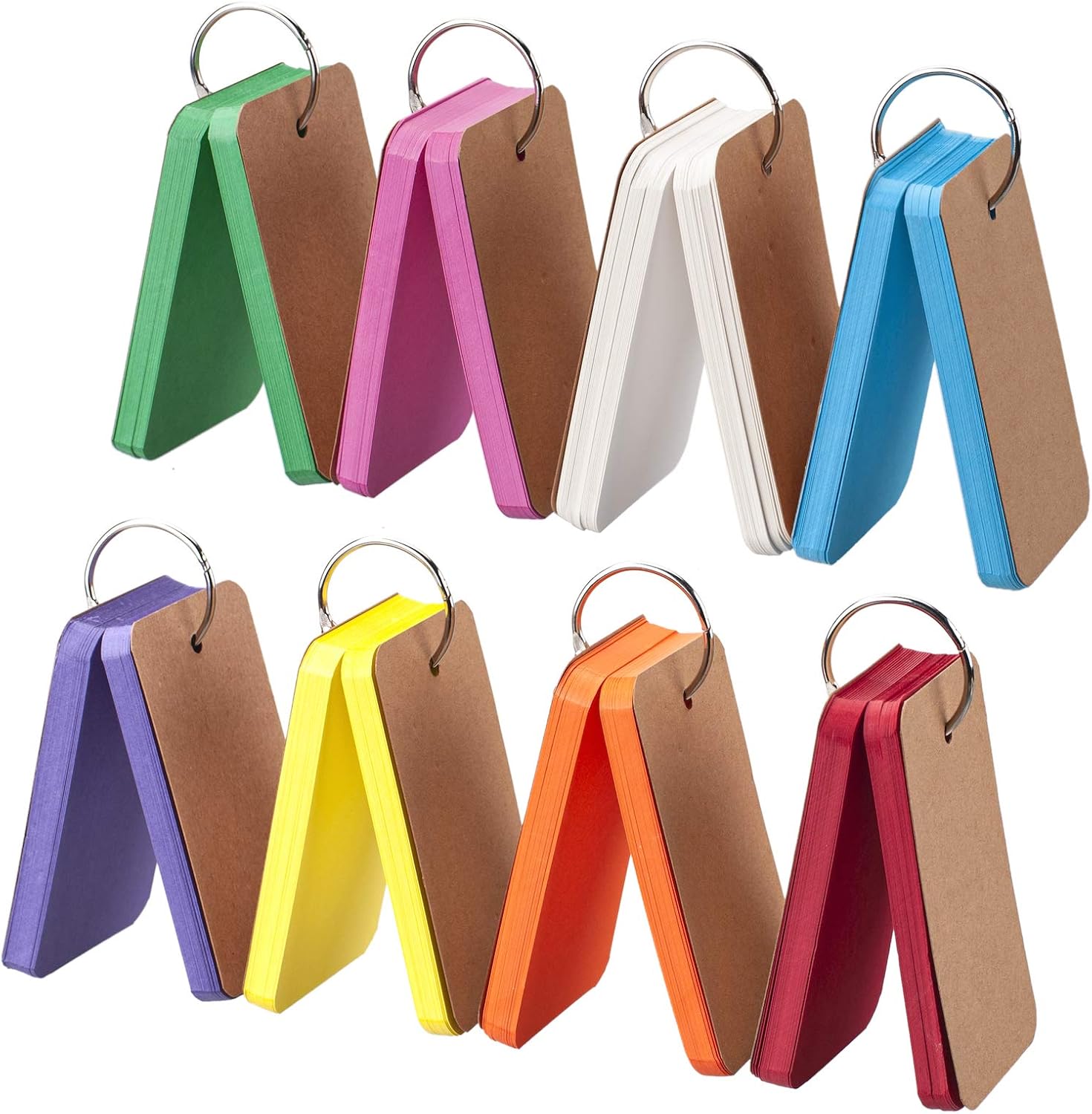 Blank Index Cards Flashcards on Binder Ring, Heavy Weight