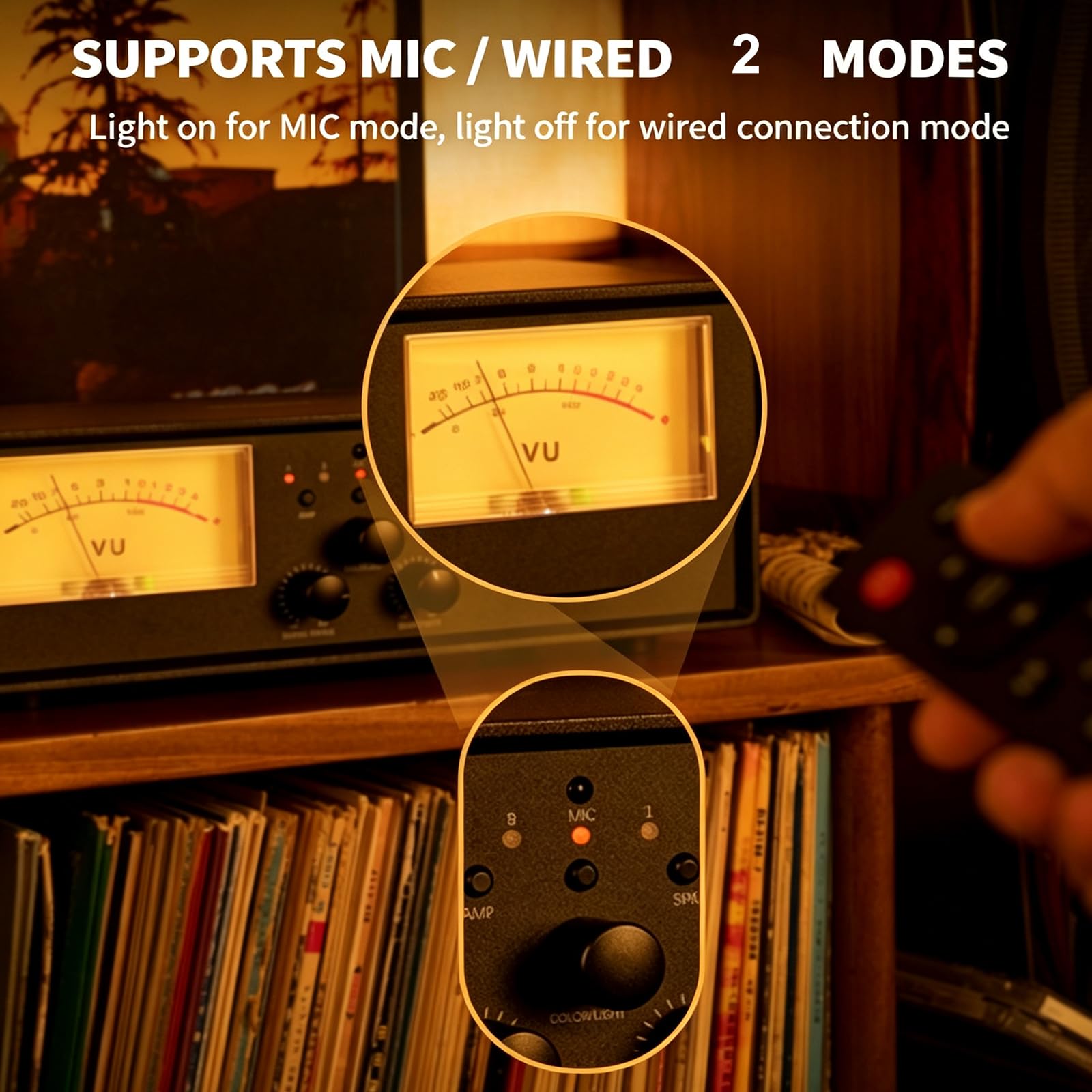 Doppio Vu Meter Analogico, Commutatore Audio Analogico A 2 Vie Con Display A Pannello E Telecomando, 2 Set Di Uscite Di Commutazione Audio, 34 Colori, 4 Livelli Di Luminosità Regolabili, Per Gli