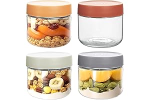 4 Pack 10oz Thick Glass Jars with Lids for Condiments