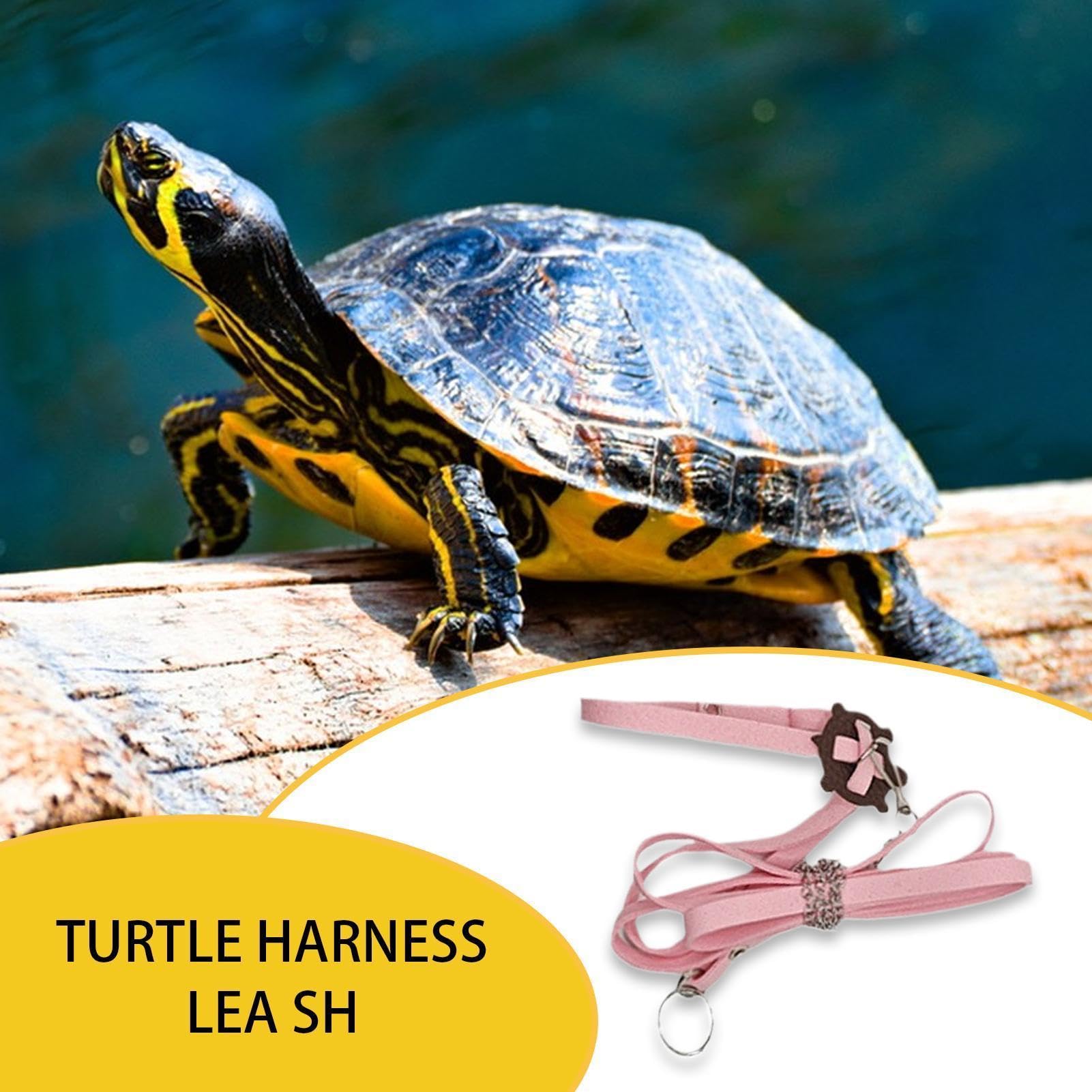 Hundegeschirr für Schildkröten, für Spaziergänge im Freien, verstellbarer Brustgurt, Gelb / Hellrot, ausbruchsicher, kleine Schildkrötenleine für Reptilienkäfig, Reisezubehör