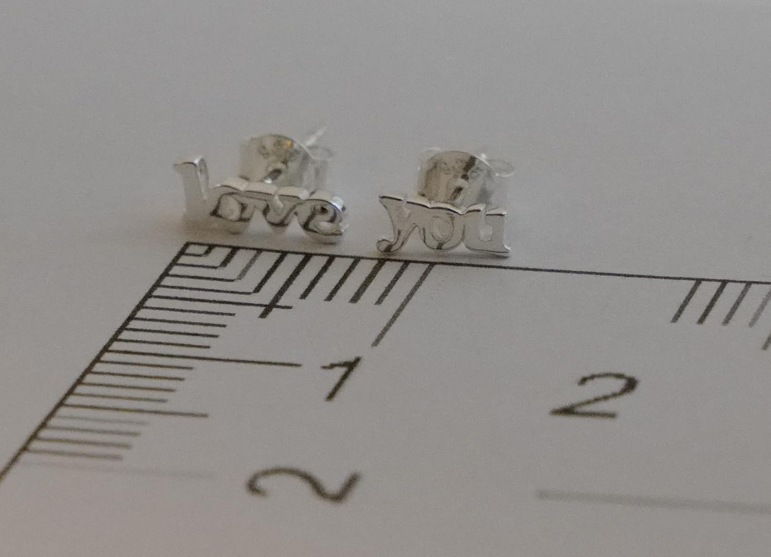 Love You Stud Earrings - Tiny Dainty 925 Sterling Silver, Hypoallergenic – Handmade Minimalist Fine Jewelry for Women - Image 5