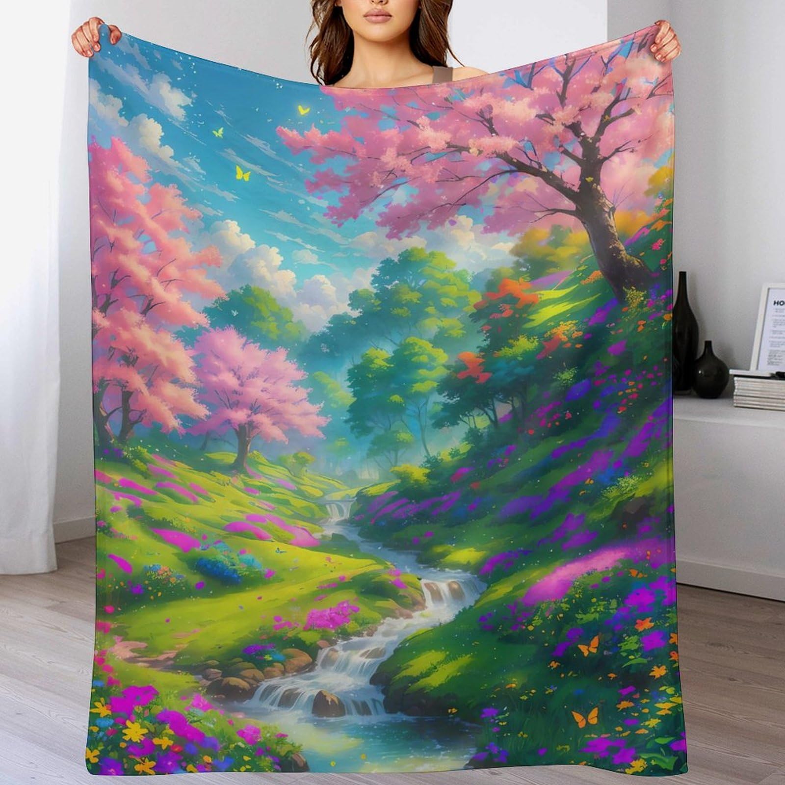 Couverture paysage de qualité supérieure, chaude et douce pour le lit