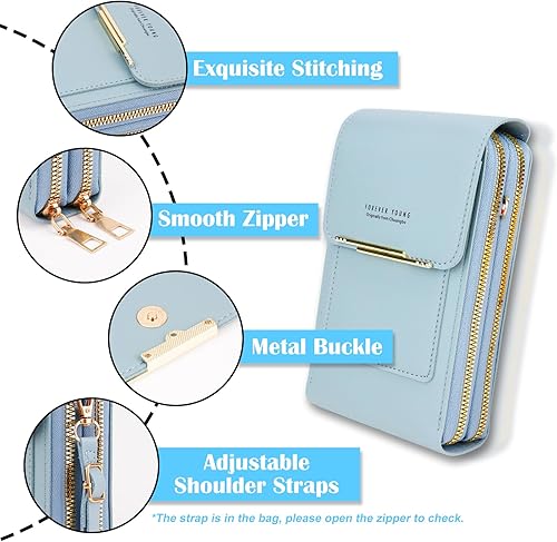 Miniatura 4 de Bolso para teléfono celular, bolsos cruzados para mujer, monederos para teléfono con correa cruzada, bolsa cruzada antirrobo para mujer