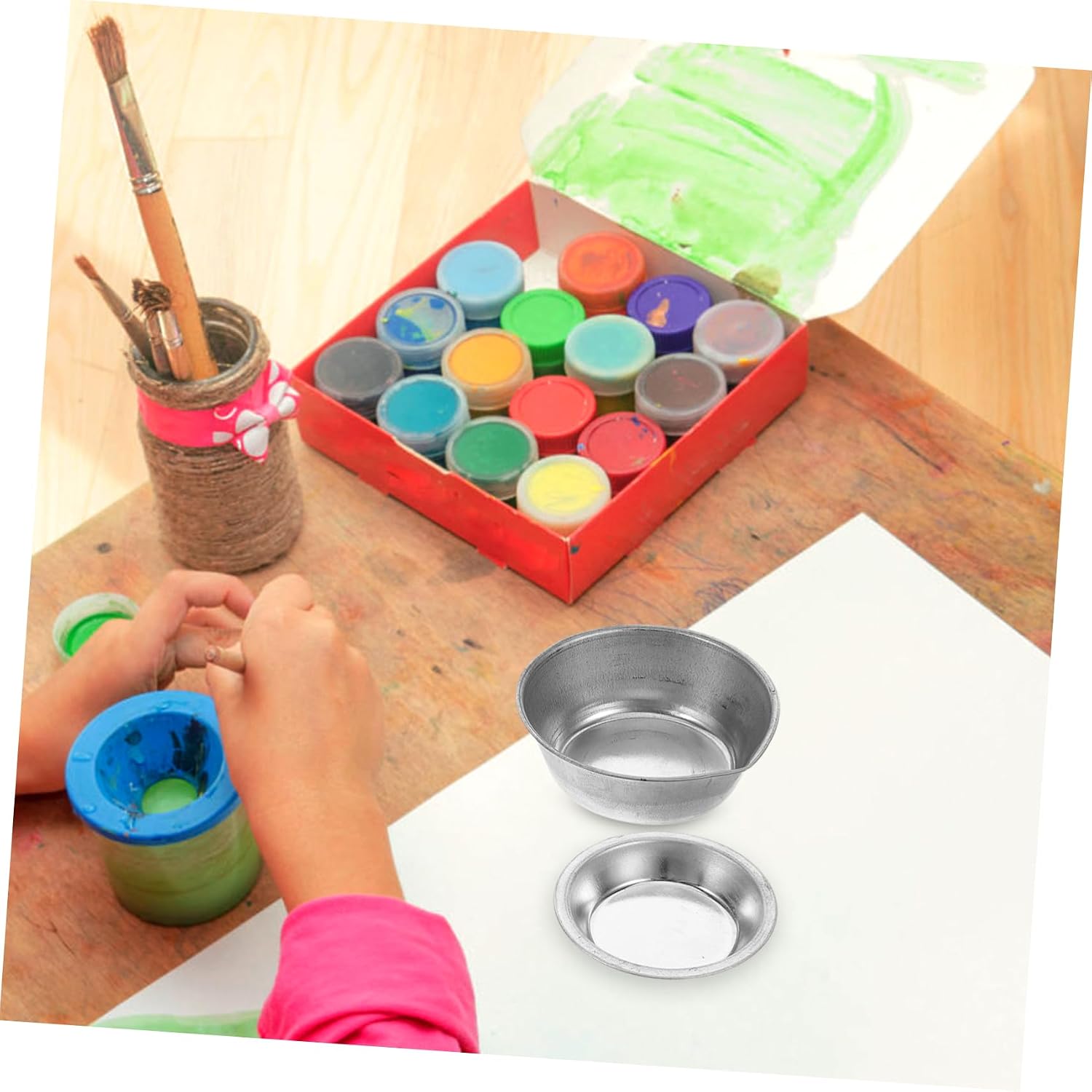 HEMOTON 13pcs Metal Watercolor Mixing Tray for Precise Color Blending Versatile Paint Dish Plates for Model Making and Art Projects Essential Painting Supplies for Artists and Hobbyists