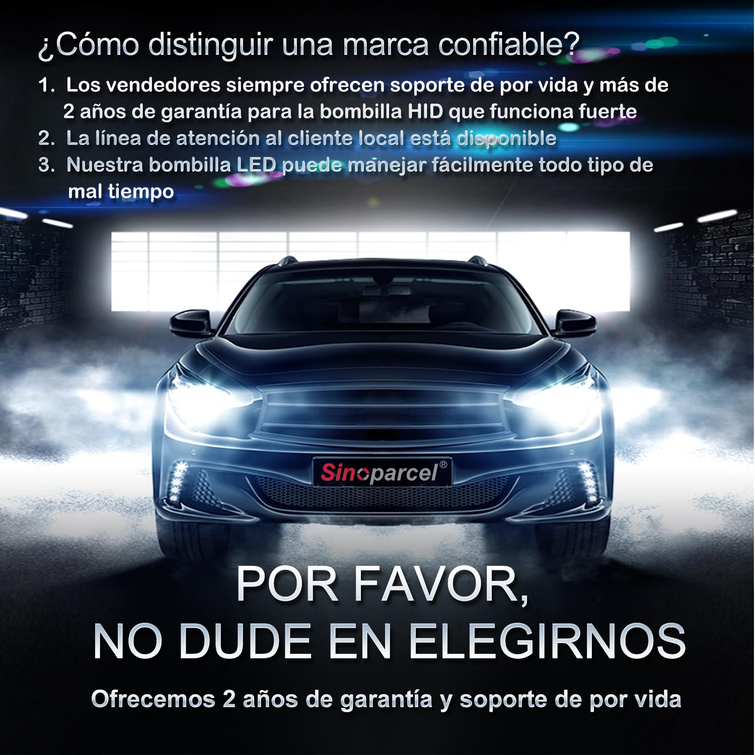 Sinoparcel D3S/D3R LED Bombilla de Faro Delantero, 6000K 35W | Haz Alta y Baja, Luces de Reemplazo de HID, Paquete de 2