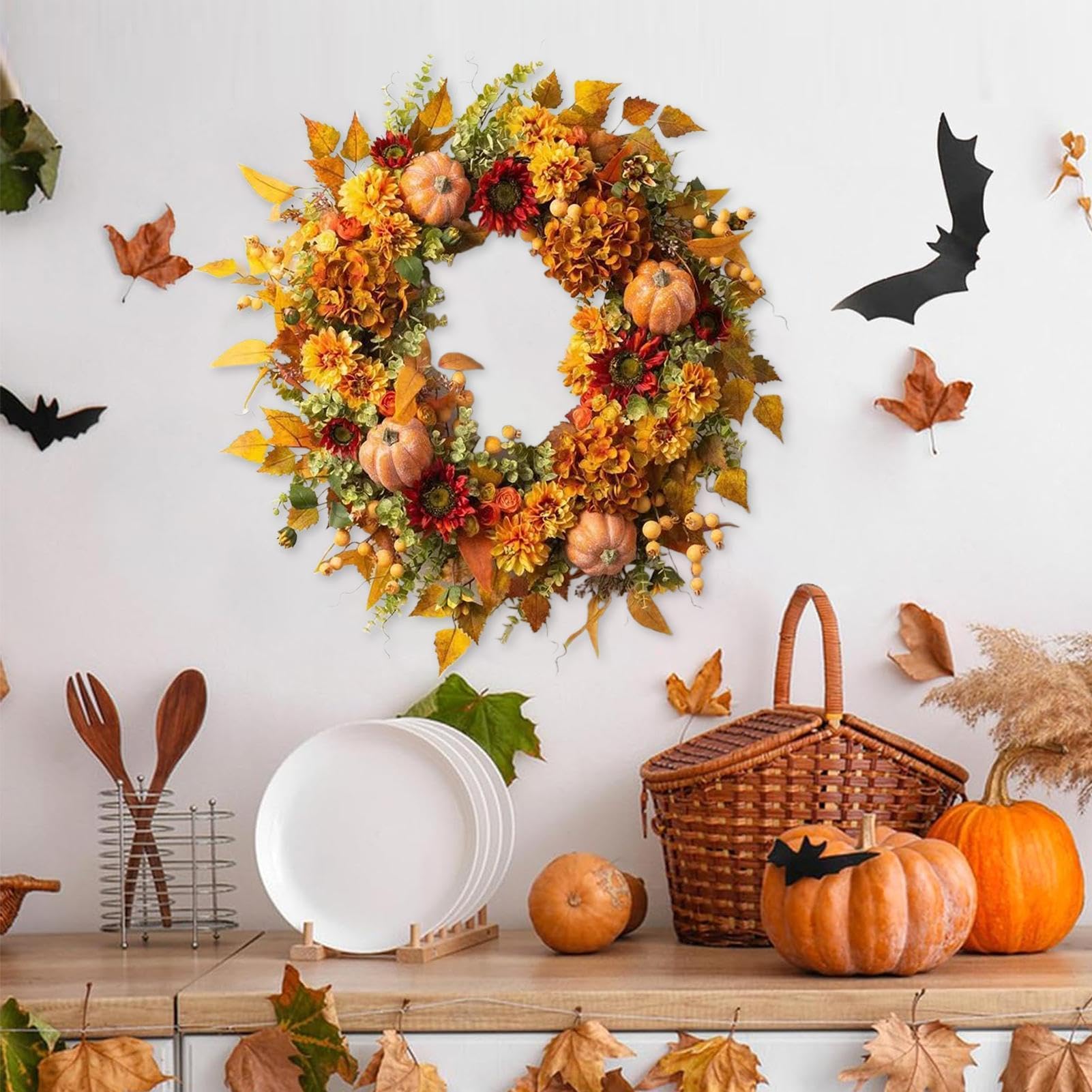 Ghirlanda Autunnale di Ornamento Realistico del Raccolto Autunnale