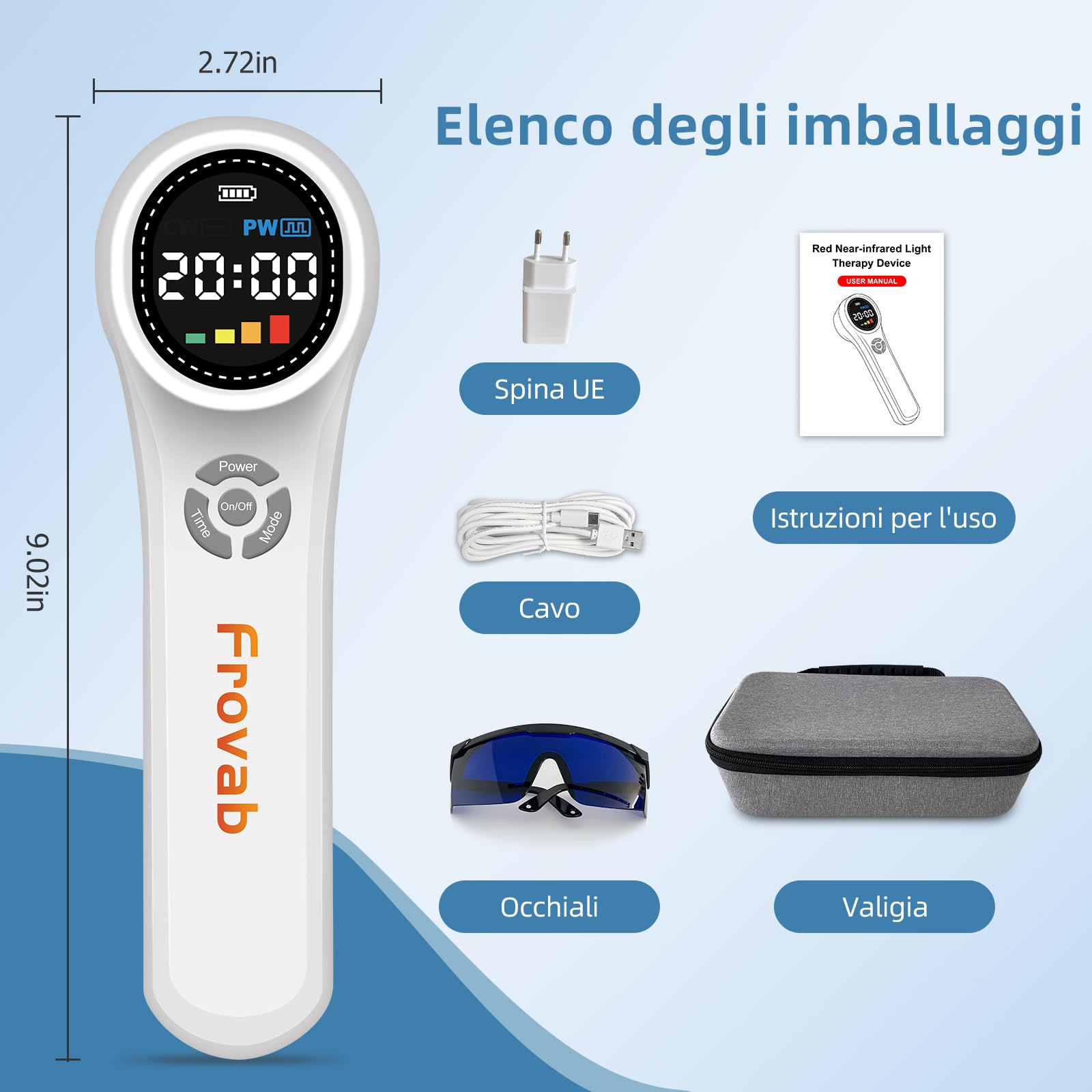 Dispositivo di Terapia Della 4pc 980nm e 4pc 810nm e 16pc 660nm Terapia Palmare con Luce Rossa Fredda per Alleviare Il Dolore a Casa Terapia Della Rossa per i Muscoli Schiena Ginocchio
