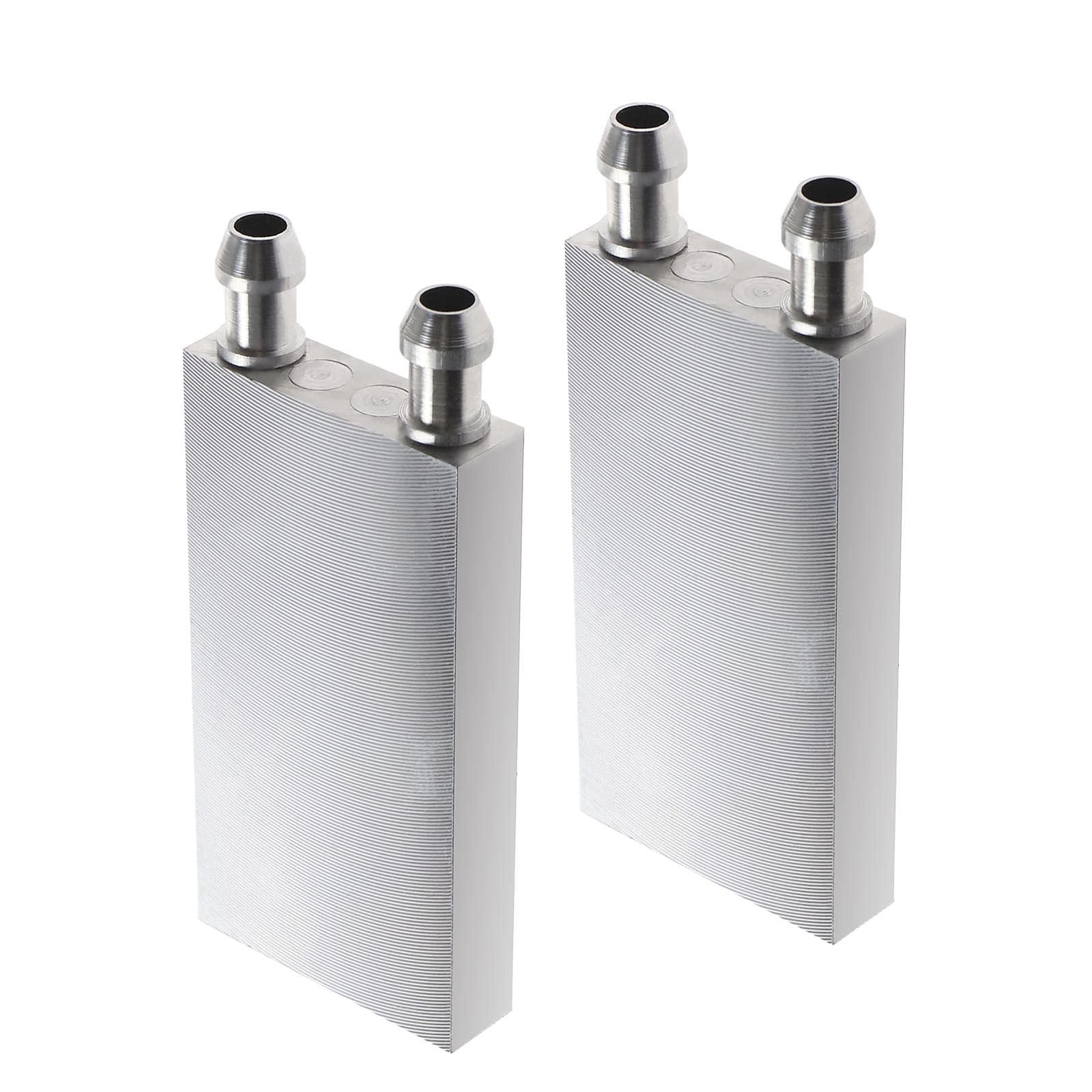 2x Bloc de Refroidissement par Eau en Aluminium 40x80x12mm pour Refroidisseur d'eau Système de Dissipateur de Chaleur CPU Graphique Radiateur avec Buse de 9mm