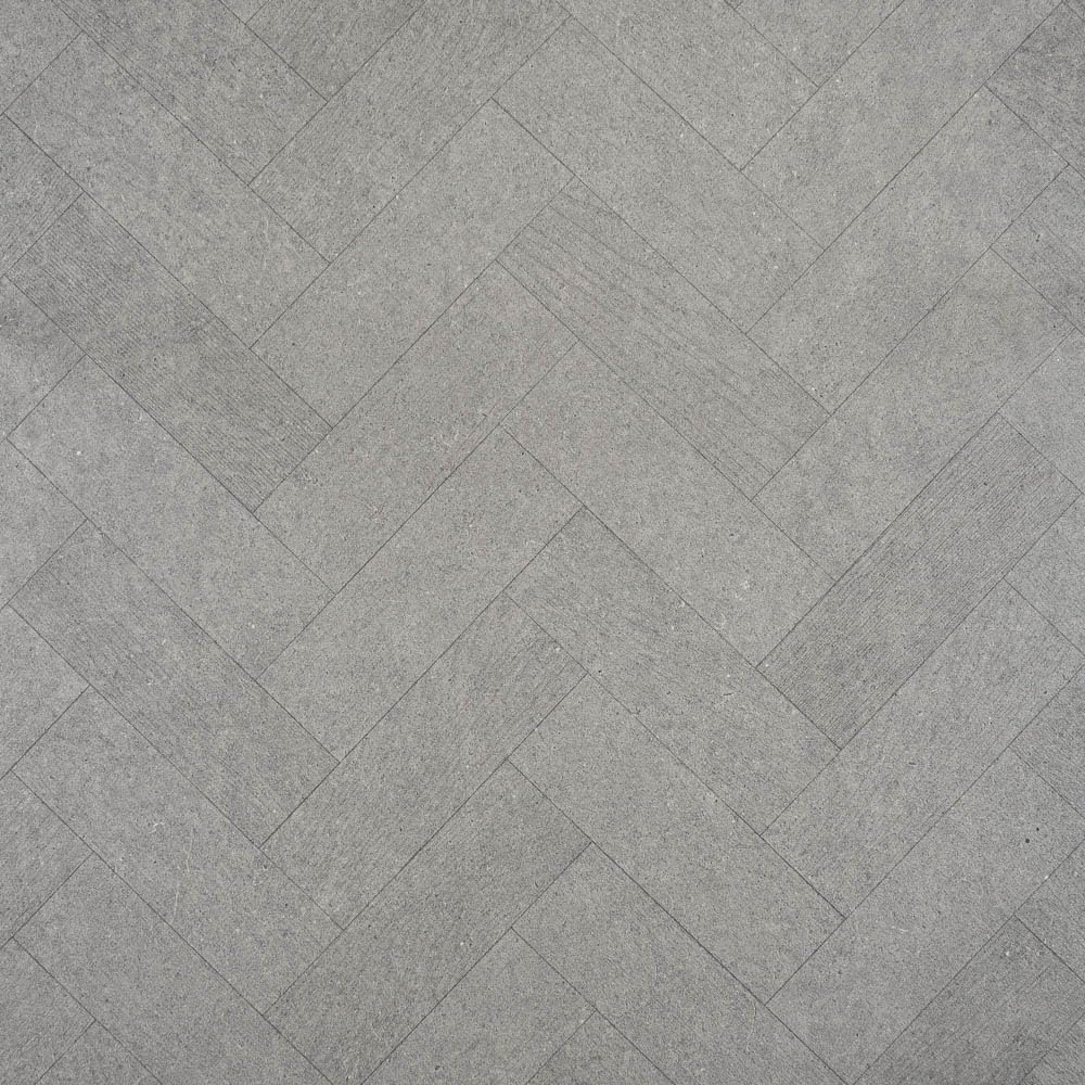 Tile Effect Vinyl Flooring 2.5mm Thick Felt Backed Lino Roll Bathroom Kitchen (Grey Modern Herringbone - 4m Wide x 3m Long)