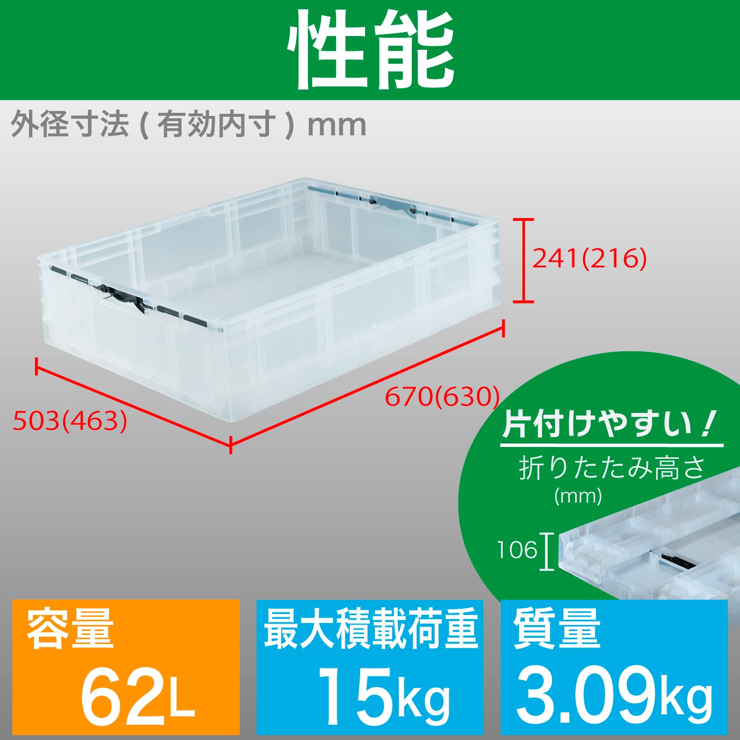 Amazon | トラスコ中山(TRUSCO) 折りたたみコンテナ 収納ケース 収納