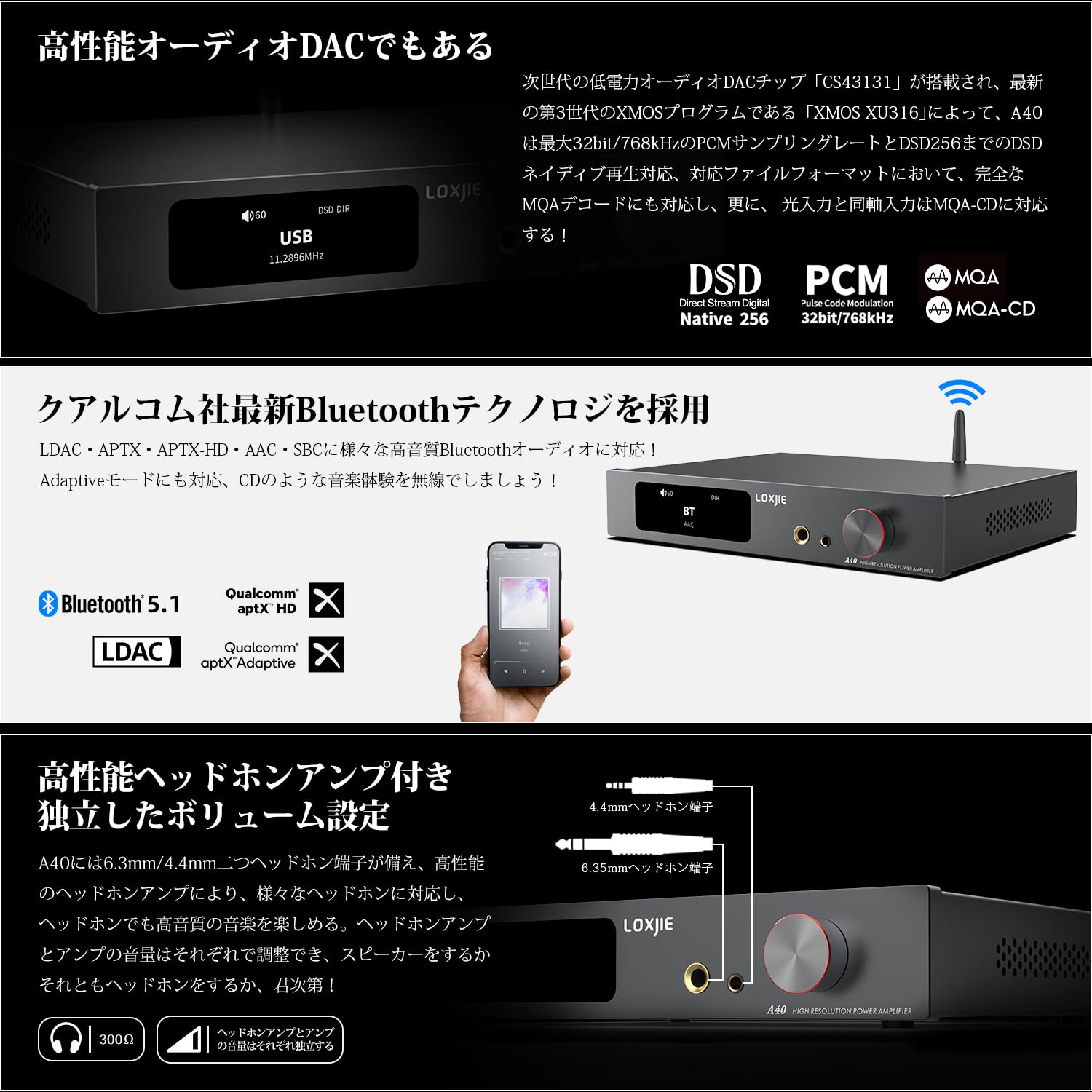 LOXJIE A40 パワーアンプ HI-FI ステレオ デジタルアンプ Amazon.co.jp: LOXJIE A40 Bluetooth パワーアンプ HI-FI