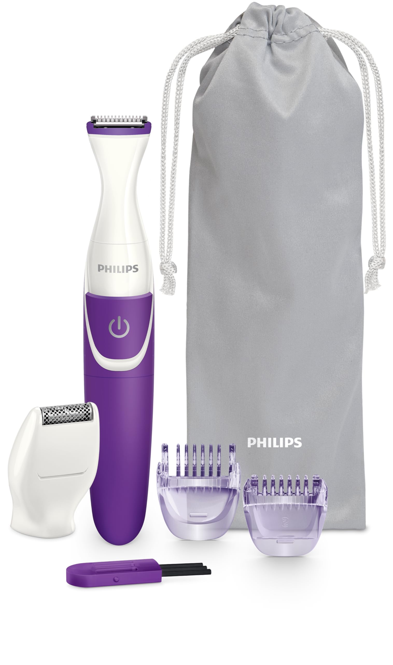 Aparador Elétrico Feminino Philips Essencial BRT383/15 para Pelos Intimos com Cabeça de Corte e 2 Pentes
