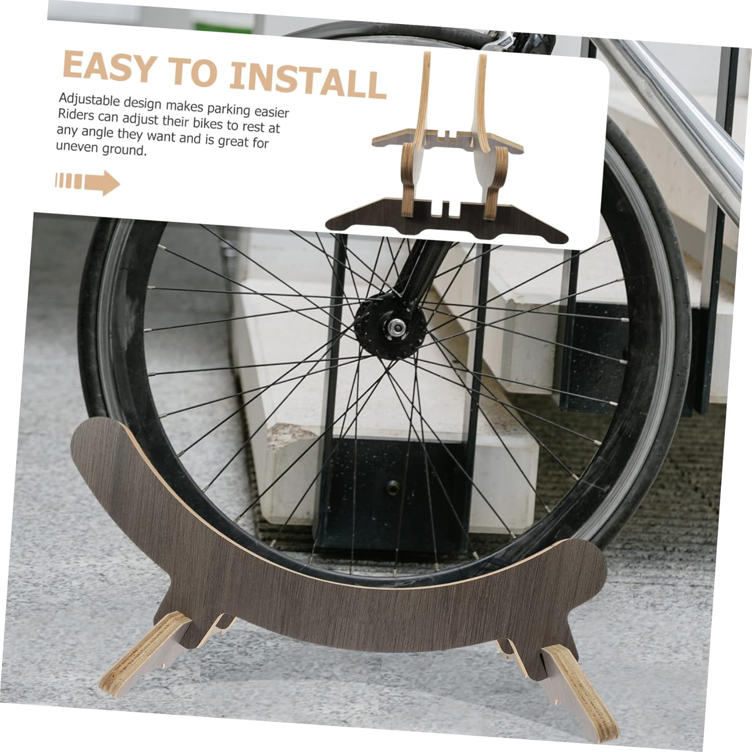 Bike Kickstand Durable Wooden Side Bracket for Bike Stand Rear Bike Holder