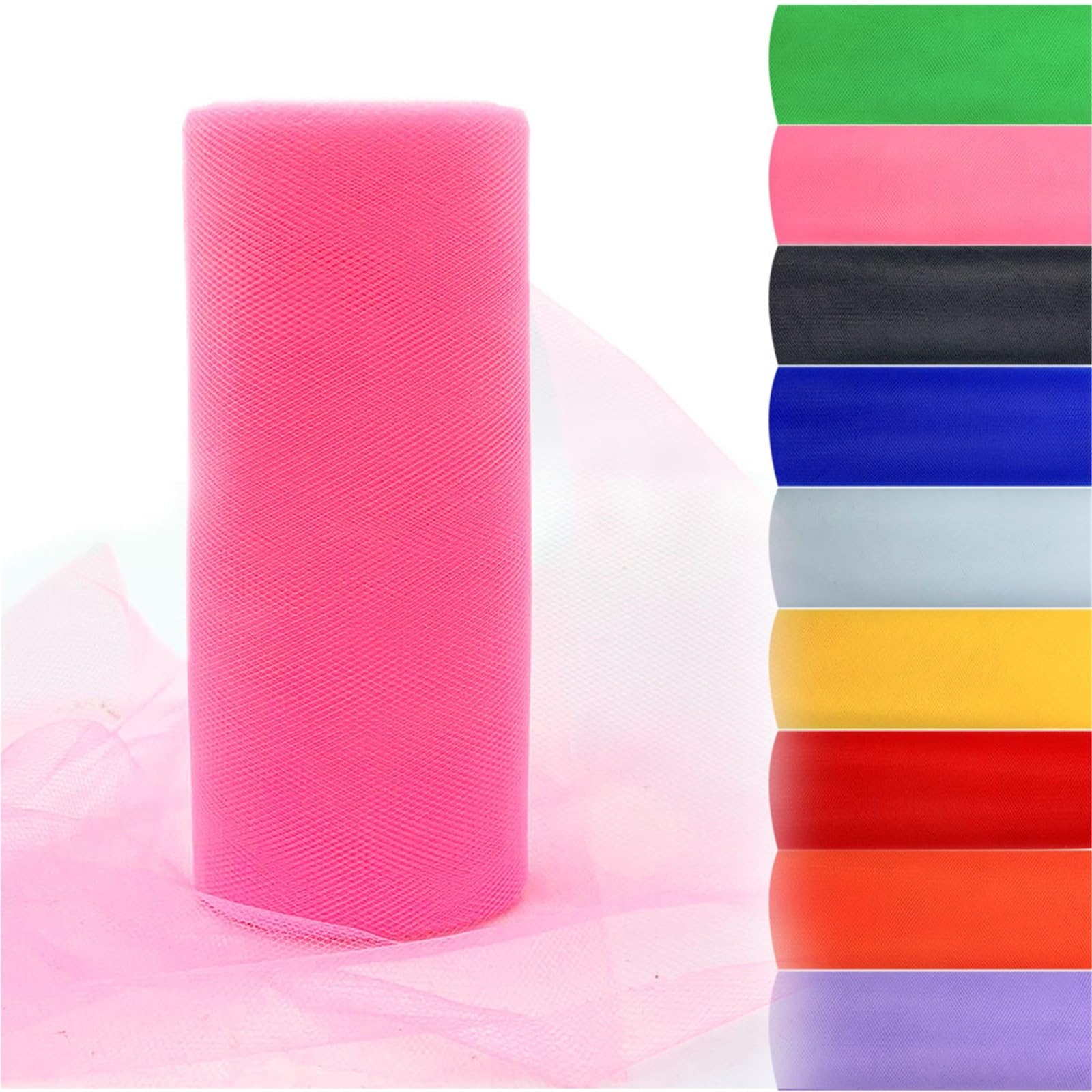 Tulle Fabric Roll 10Roll Multicolor 15cm Tulle Roll 10 Yards Organza Fabric Spool for Tutu Skirt DIY Baby Shower Wedding Party Supplies
