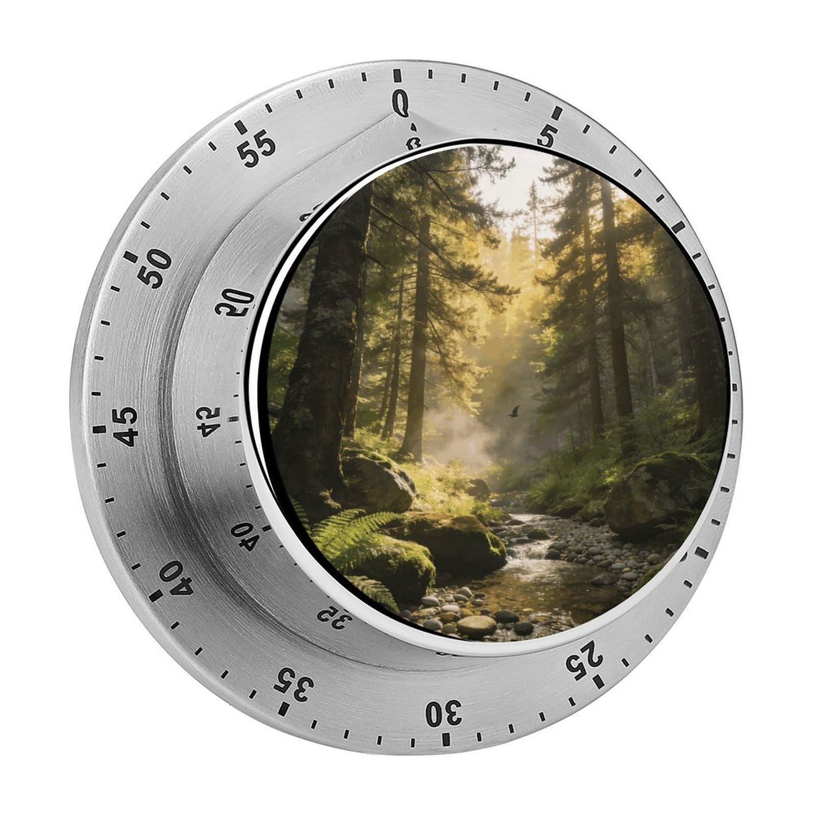 Morning Lin's Melody Timer Exquisite Stainless Steel Body Desk Visual Timer with Loud Alarm 60-Minute Mechanical Countdown Timers Magnetic Backing Cooking Kitchen Timers for Work