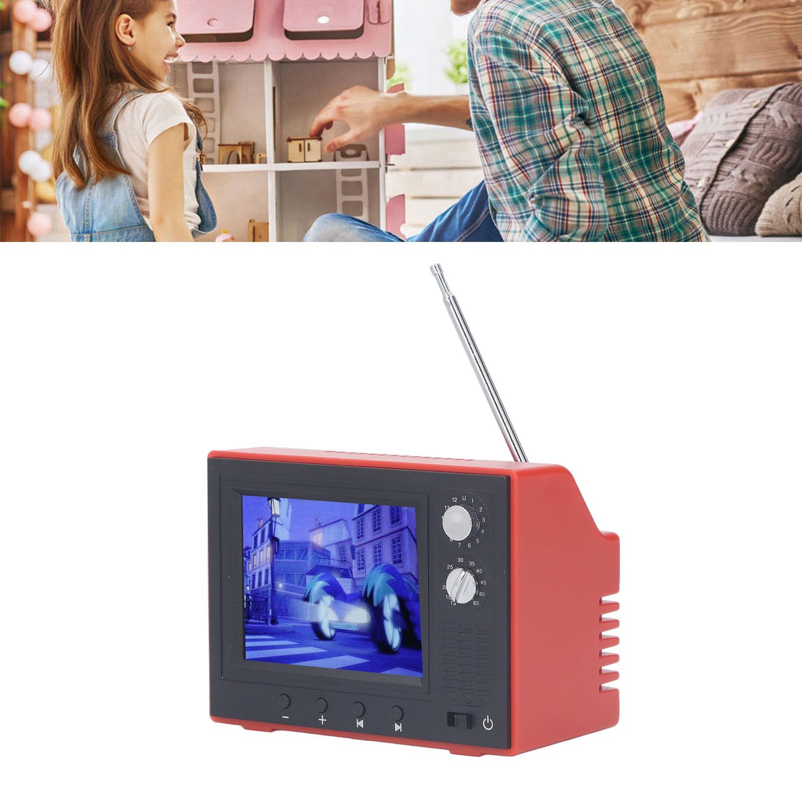 TV per Casa delle Bambole, TV in Miniatura in Plastica Riproducibile Vecchio Stile per Casa delle Bambole Fai-da-te