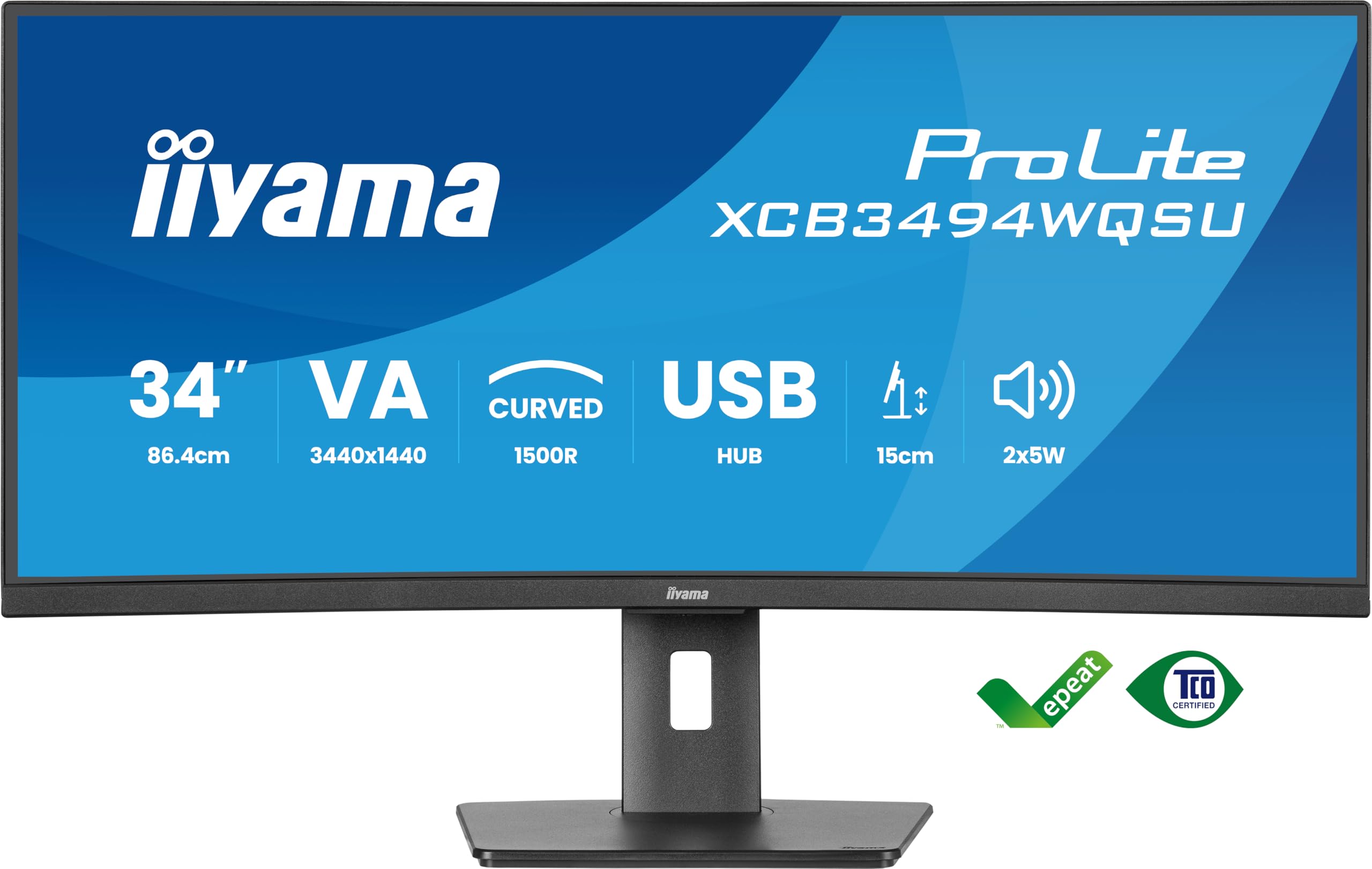 34" iiyama XCB3494WQSU-B1 Curved HMDI/DP/USB Speakers