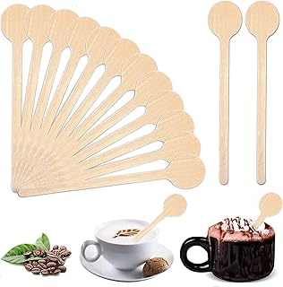 Wooden Coffee Stirrer, 100 Pcs Wood Coffee Stir Sticks, Wood Stirrers for Coffee, Milk, Tea, Cocktail, Hot Drinks