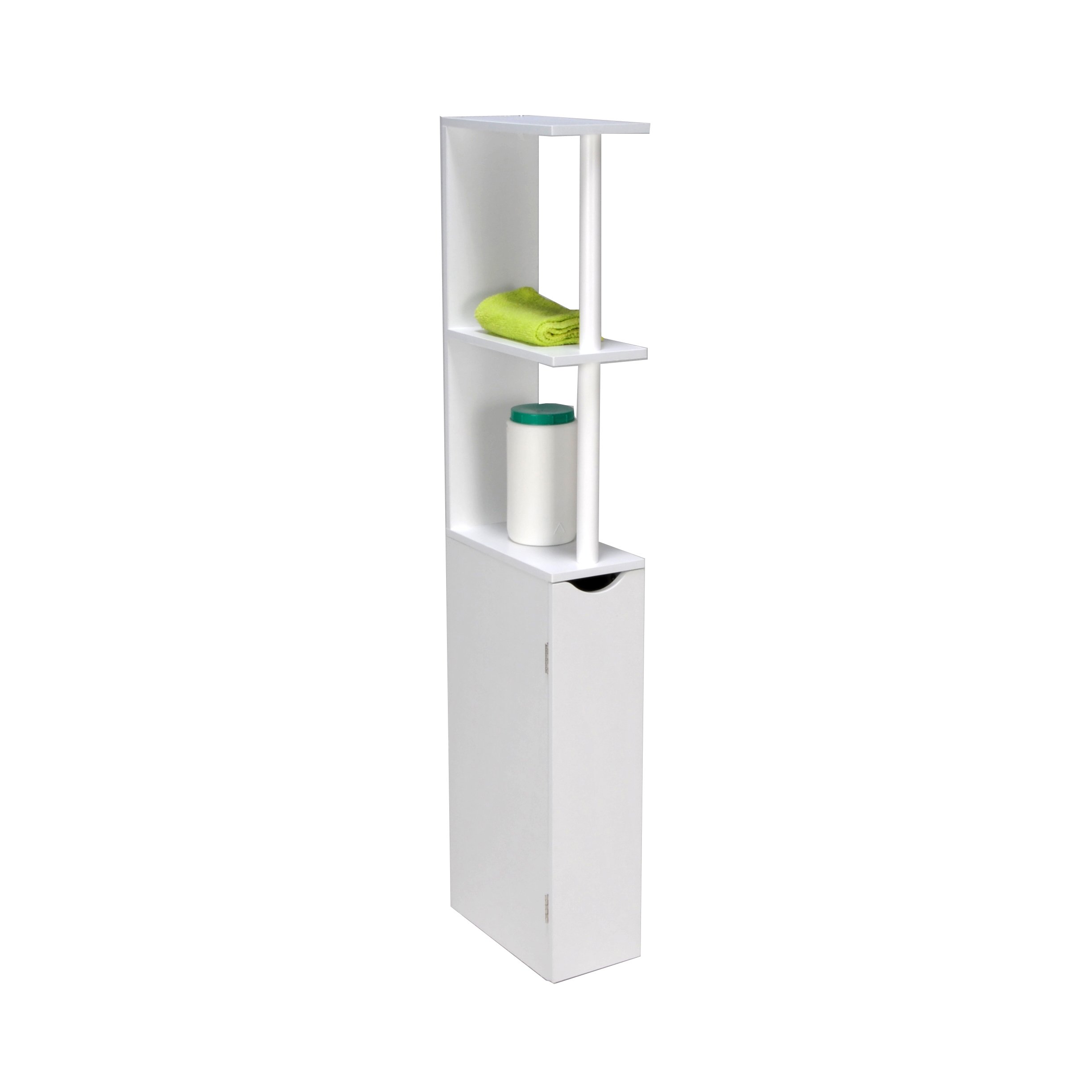Meuble de toilettes SIBERIA 1 porte - 2 niches / Blanc