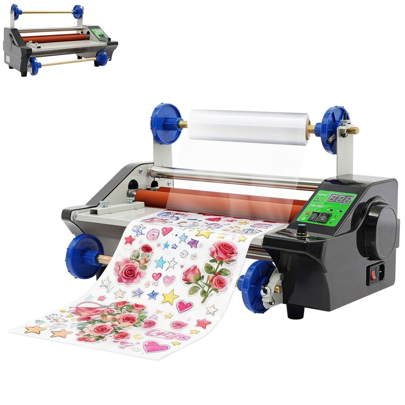 Macchina plastificatrice digitale a caldo e a freddo, plastificatrice elettrica monofacciale e bifacciale A3 da 350 mm con velocità regolabile, macchina composita for film di trasferimento a caldo