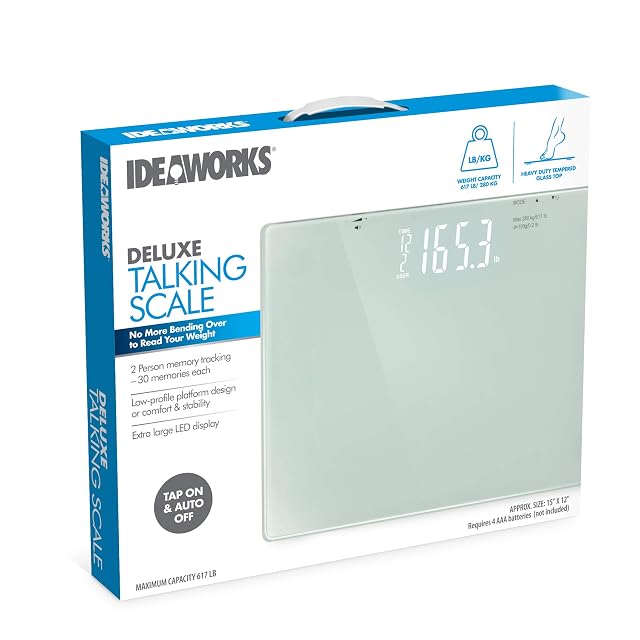 JB8524 Deluxe Talking Scale Digital Body Weight Talking Bathroom Scale High Precision Measurements Over 600 Pound Capacity Weight