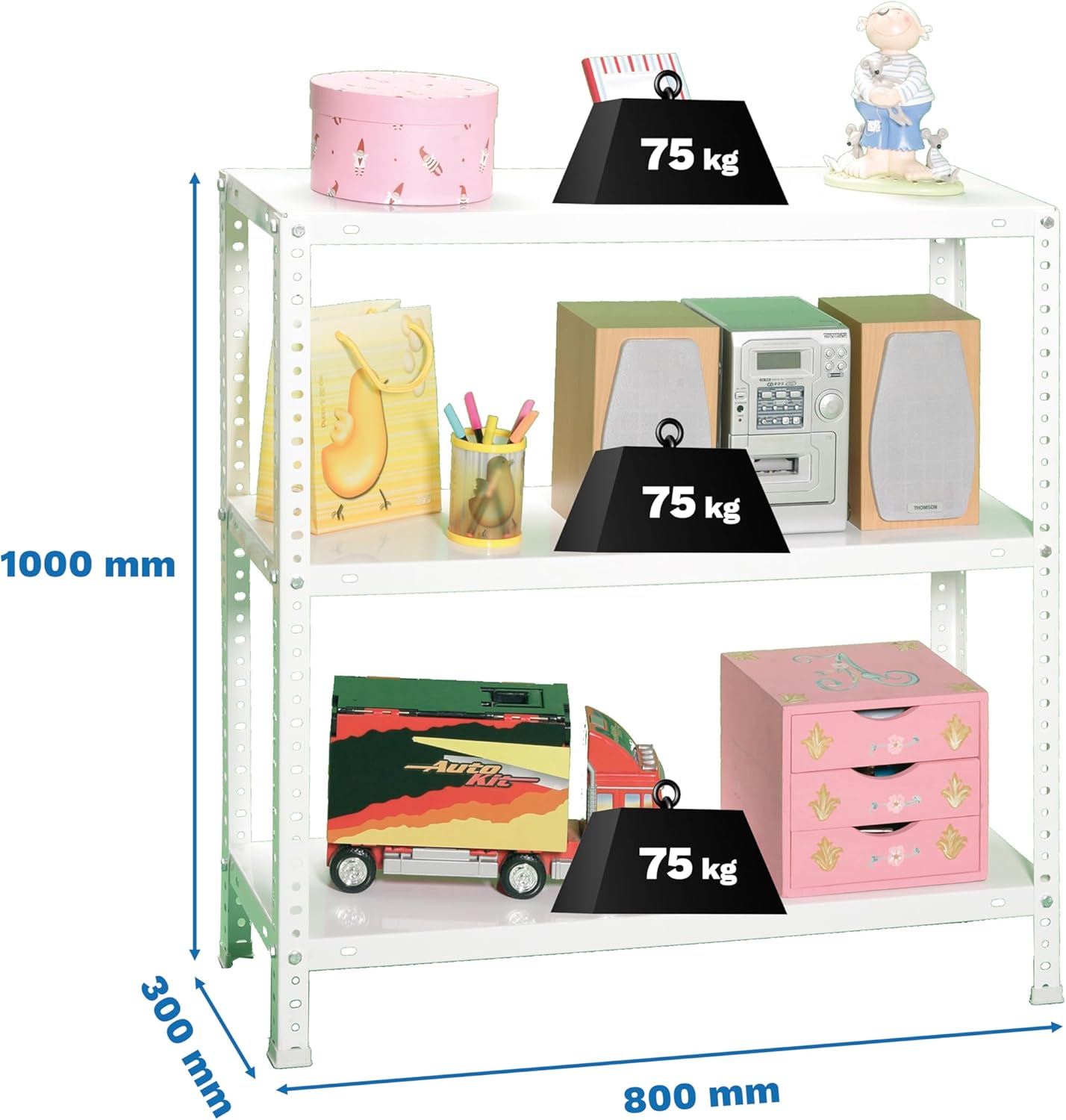 Simonrack Advantage Mini 3/300 1000 Metal Shelf with Screws White