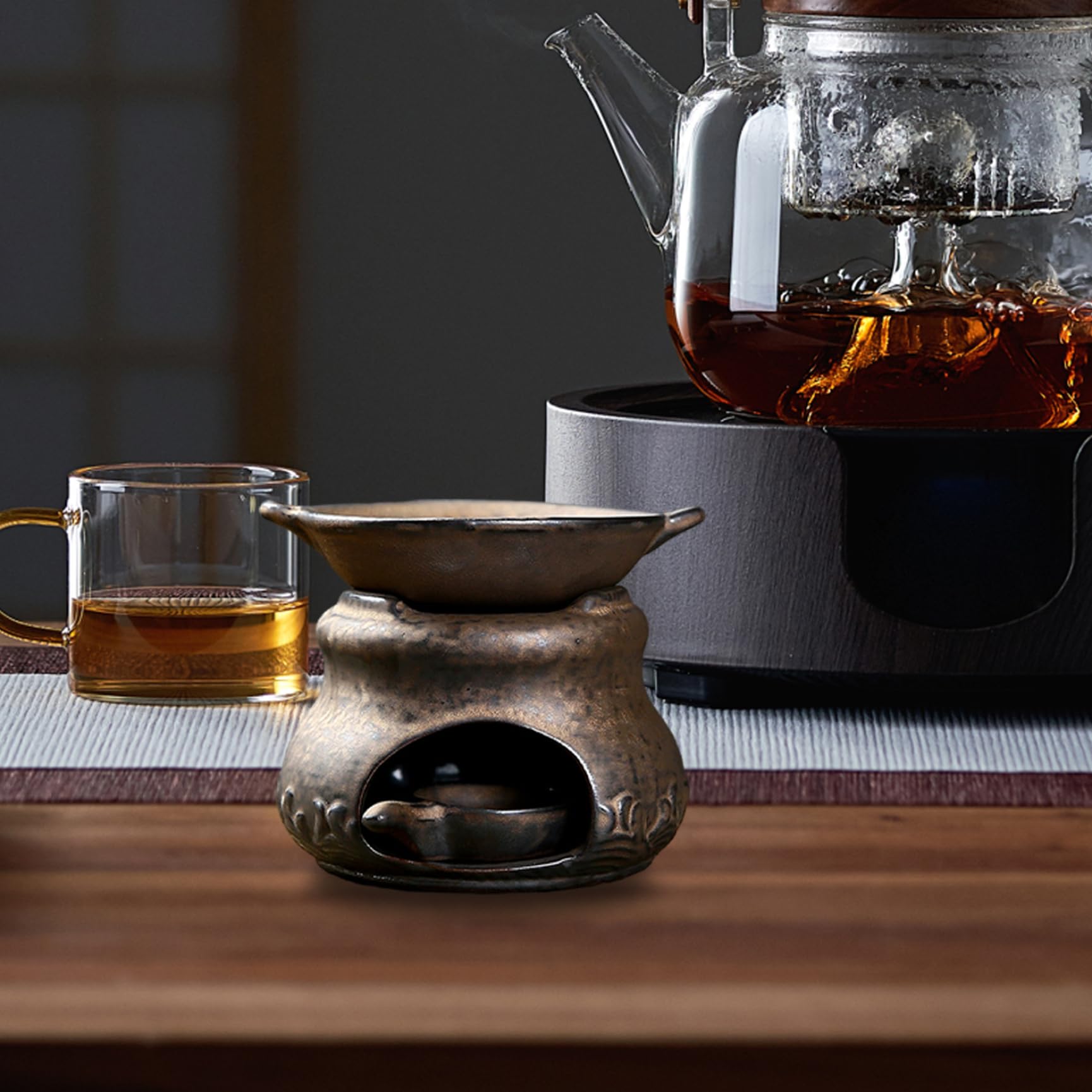 Diffusore di oli essenziali, diffusore di fragranze multifunzionale in ceramica di cedro e bruciatore di erbe Zen per la decorazione della casa