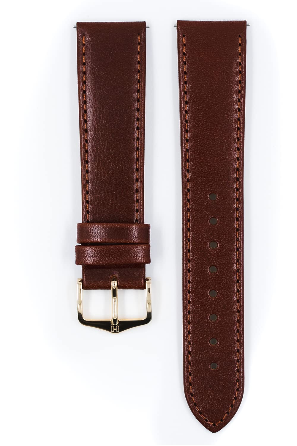 Bracelet de montre HIRSCH Osiris - Bracelet de montre en cuir de veau brillant à la structure fine