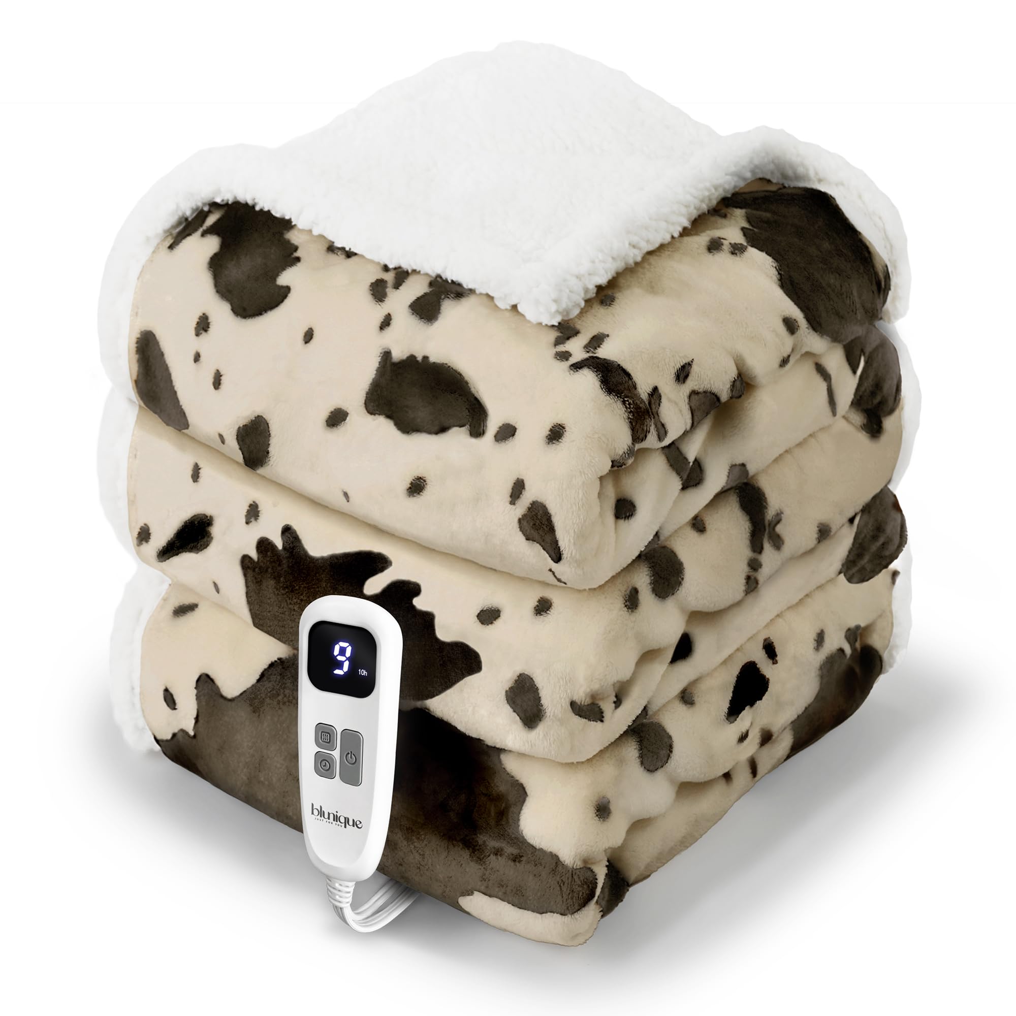 Heated Blanket Full Blanket - Fast Heating Electric Blanket, Soft Heated Throw with 4 Time Settings,10 Heating Settings, Warm Gifts for Women Mom Grandma(72" x 84" Light Brown)