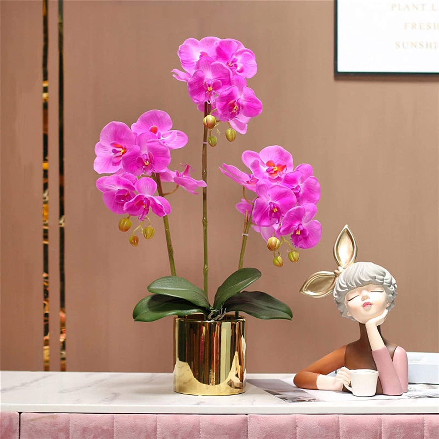 XDLEDMKIZ Orchid Artificial Flowers Orchids Artificial Delicate Elegant Faux Orchids Realistic Touch Artificial Flowers Handmade Artificial Phalaenopsis Flowers natural l
