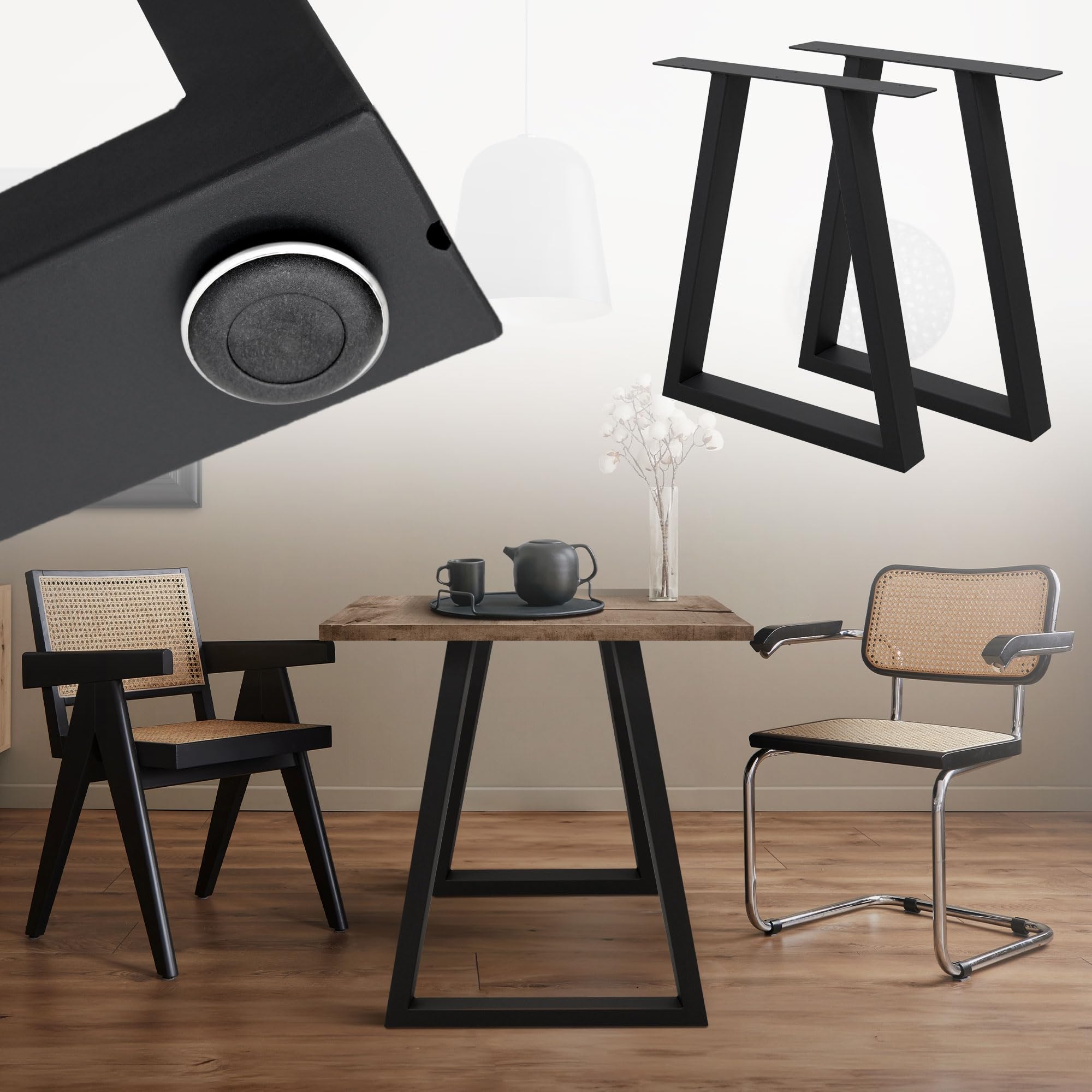 SAM Spider Tischgestell Aus Schwarzem Metall – DIY Gestell Für Holztische, Industrie-Look