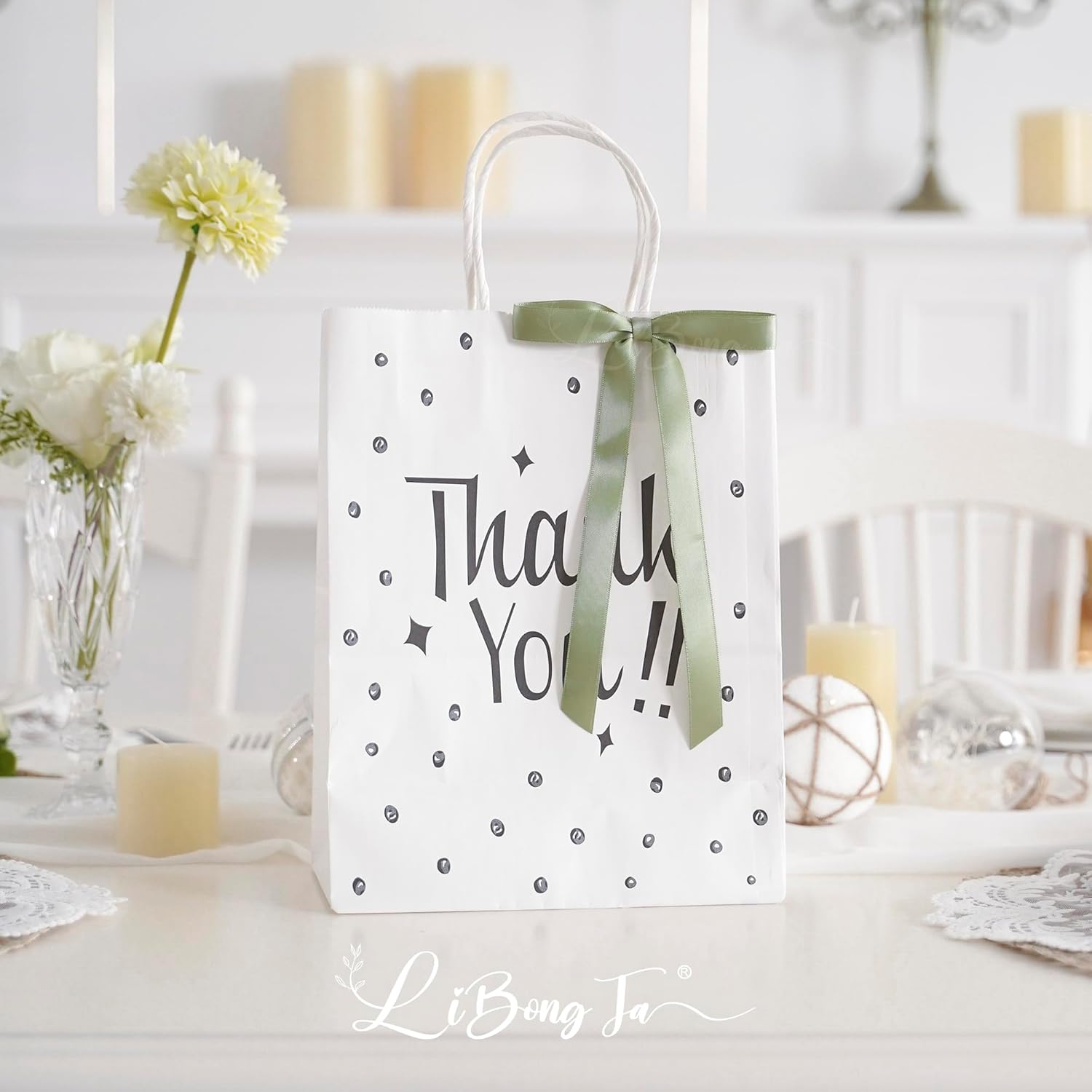 50 PCs Sage Green Bow 5 Inch Long Tail Bows for Gift Wrapping, Wedding Bow Party Decorations, Twist Tie Bows, Satin Bows for Crafts, Premade Bows for Presents, Treat Bags, Bottles, Cakes - Image 6