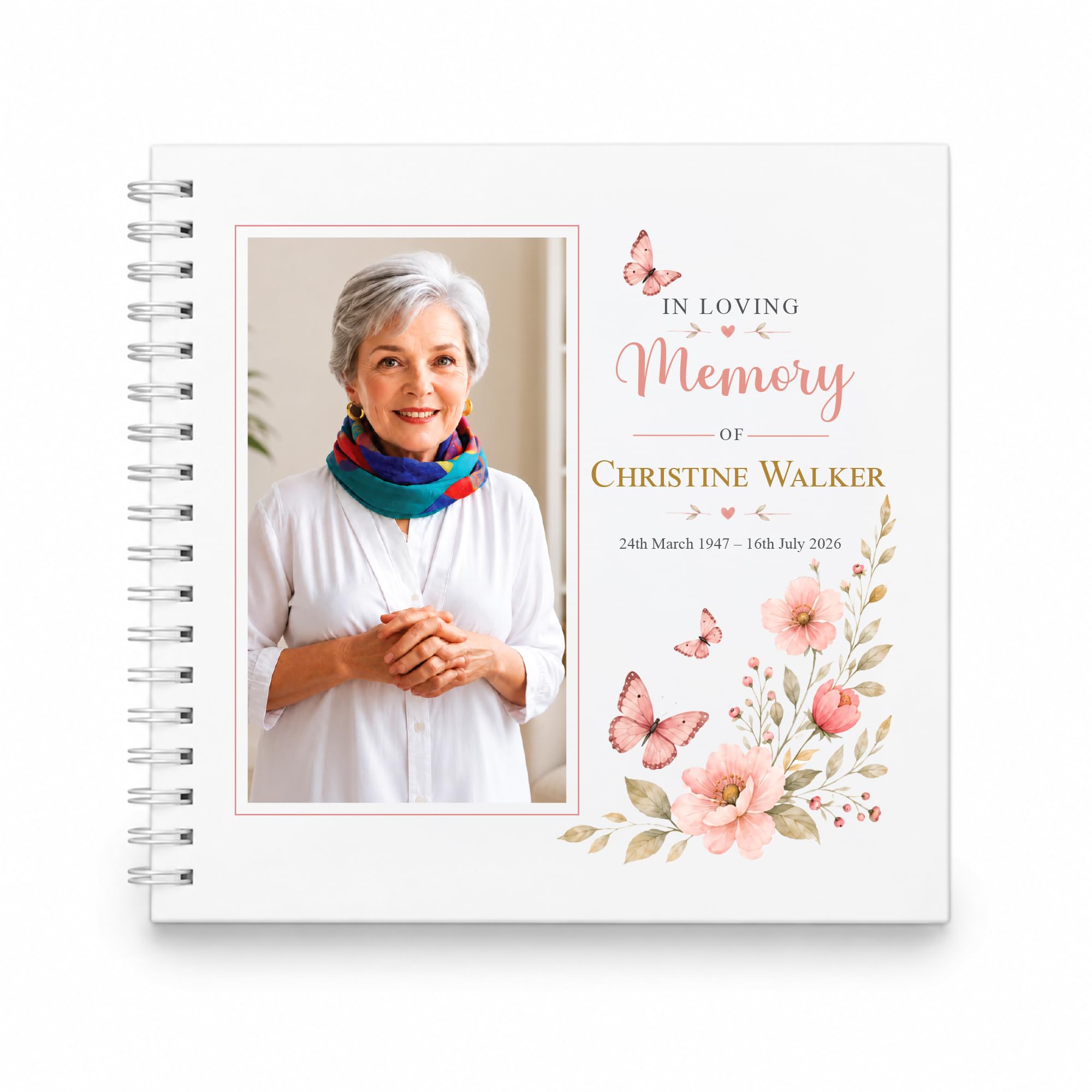 Funeral Condolence Memory Book Of Life - Memorial Guest Book Hardcover - Guestbook for Celebration of Life Memorial Service with Memory Table Card Sign (Forever Remembered)