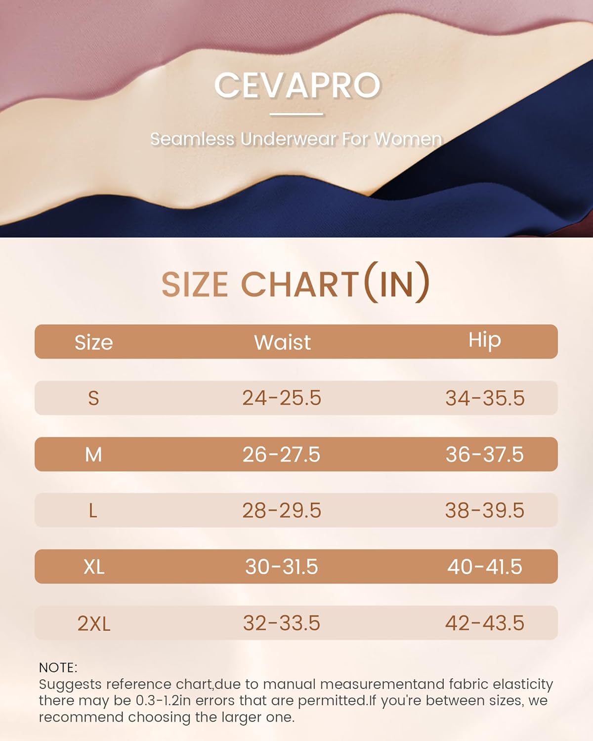 Cevapro Womens Underwear Seamless High Waisted Tummy Control Briefs No Show Full Coverage Wave Edge Ladies Panties 6 Pack - Image 6