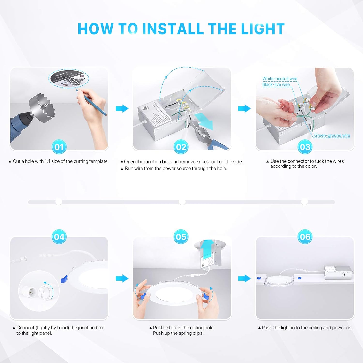One-Day Sale: Up to 80% Off Ensenior 6 Pack 6 Inch Ultra-Thin LED Recessed Ceiling Light with Junction Box, 3000K/4000K/5000K Selectable, 12W 110W Eqv, Dimmable, 1050LM High Brightness - ETL and Energy Star Certified Best Cyber Deals 🔥 Ensenior 6 Pack 6 Inch Ultra-Thin LED Recessed Ceiling Light with Junction Box, 3000K/4000K/5000K Selectable, 12W 110W Eqv, Dimmable, 1050LM High Brightness - ETL and Energy Star Certified