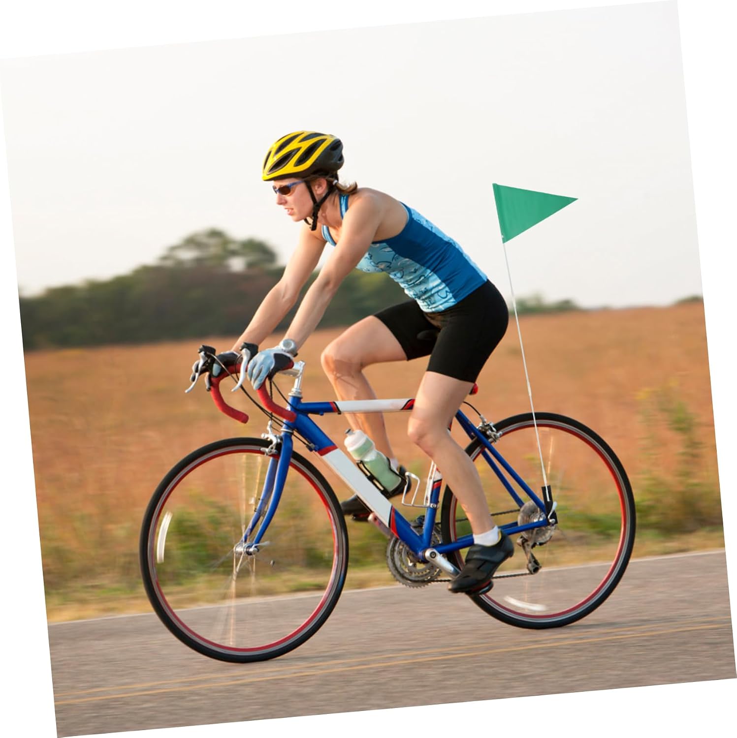 Bike Triangular Flag High Visibility Safety Flag Reflective Bike Flagpole 190cm Sturdy Material Child-friendly