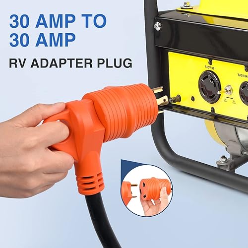 Miniatura 9 de Nilight Adaptador de corriente RV de 30 A a 30 A, enchufe de bloqueo de 4 clavijas, convertidor resistente de 125 voltios L14-30P a TT-30R 30 Amp