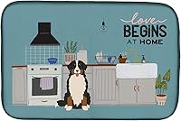 Vista 139 de Caroline's Treasures CK7824DDM - Tapete absorbente para secado de platos con diseño de bulldog inglés, rojo y blanco, para encimera de cocina, 14 x