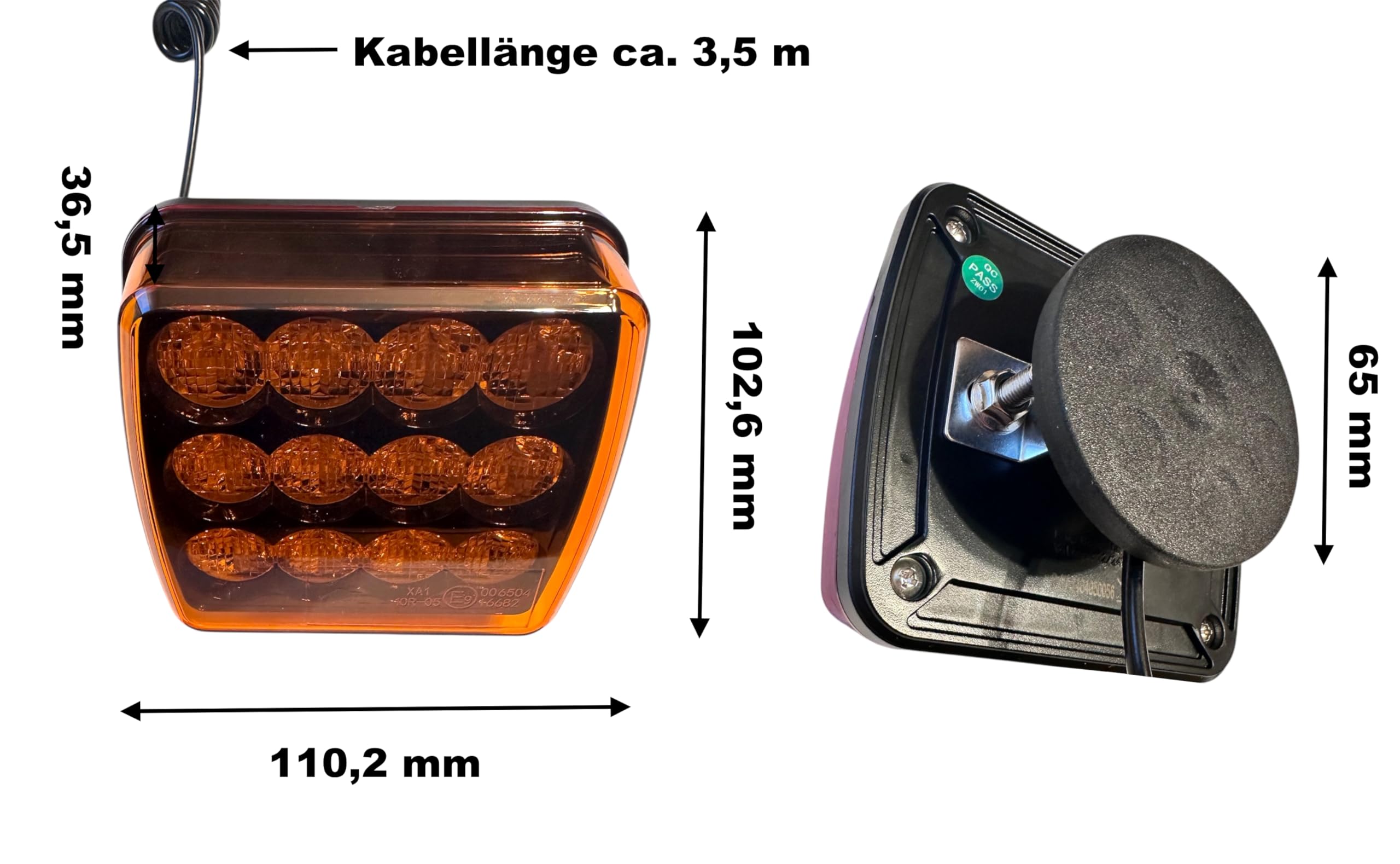 Gyrophare LED magnétique 12V 24V orange homologué ECE R65 pour voiture camion dépanneuse