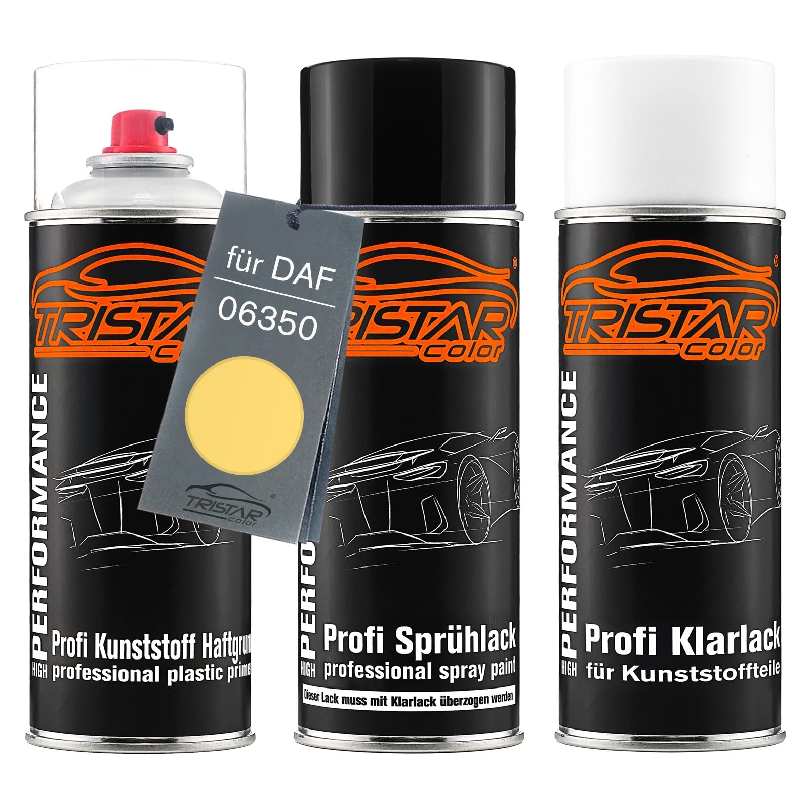 TRISTARcolor Zestaw w sprayu do plastiku do DAF 06350 Helios Yellow L7846