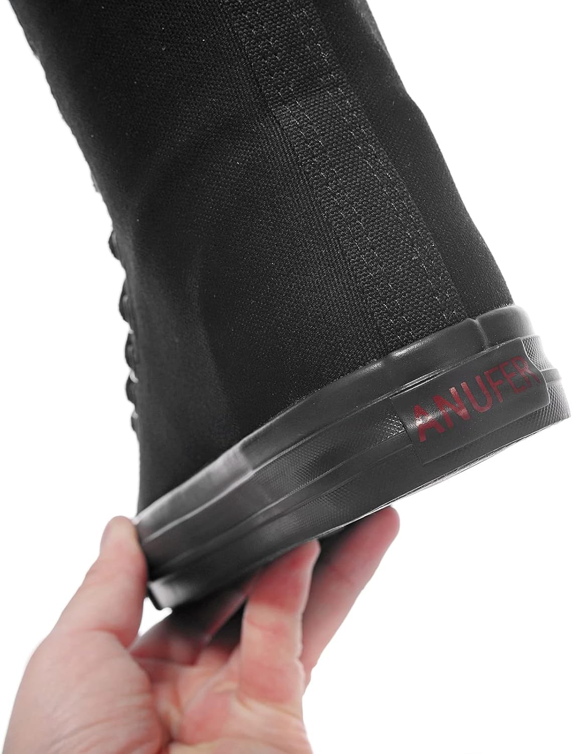 Momuk Long Rivet Knee High Canvas Boots Punk Style for Women & Girls - Image 2