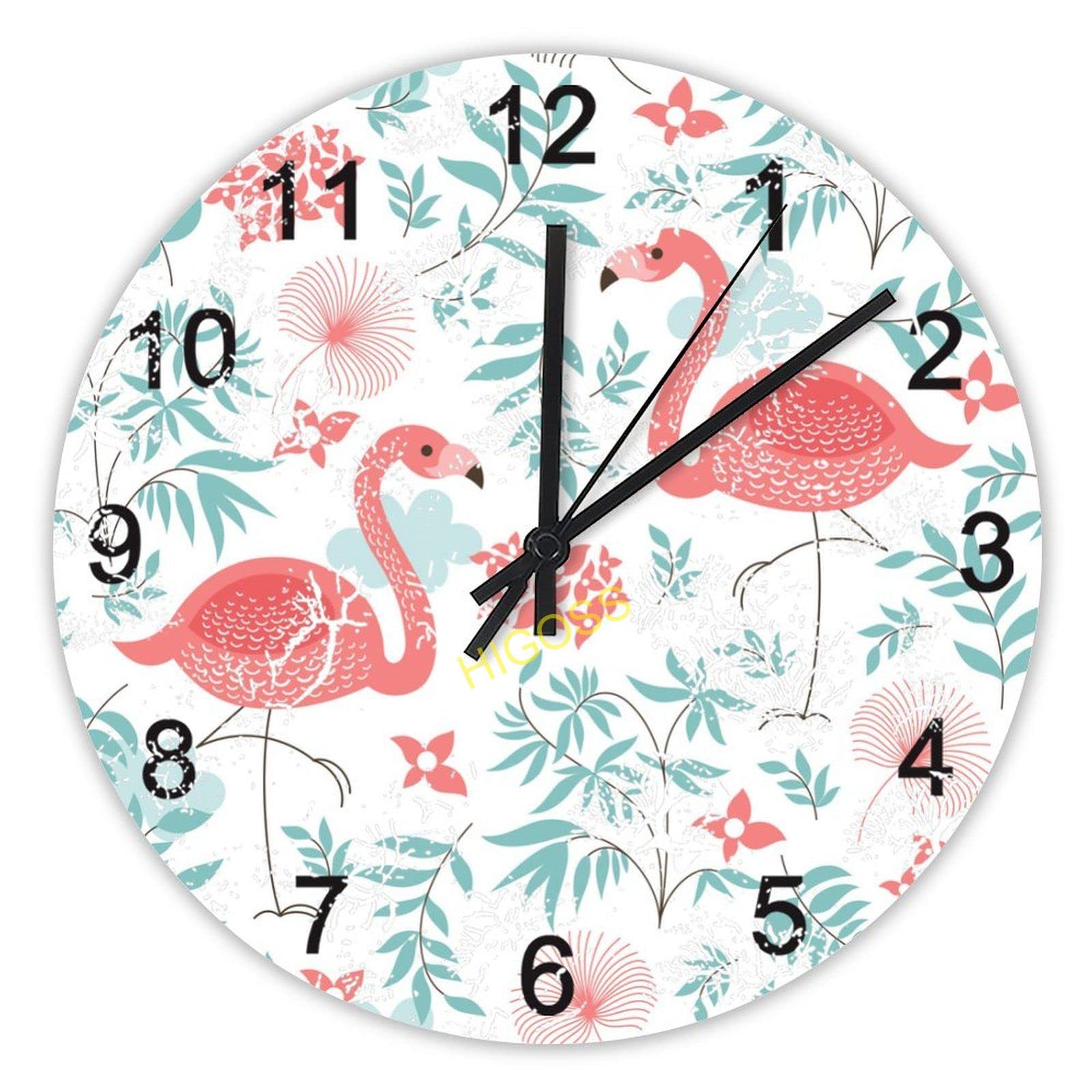 Horloge murale en bois flamant rose pour une décoration rustique de cuisine et bureau