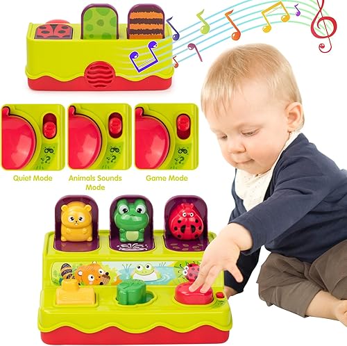 Miniatura 2 de SUPERHIGH Juguetes desplegables para bebés de 1 año y 9-12-18 meses, juguetes Montessori de causa y efecto para niños de 1 año, juguetes musicales