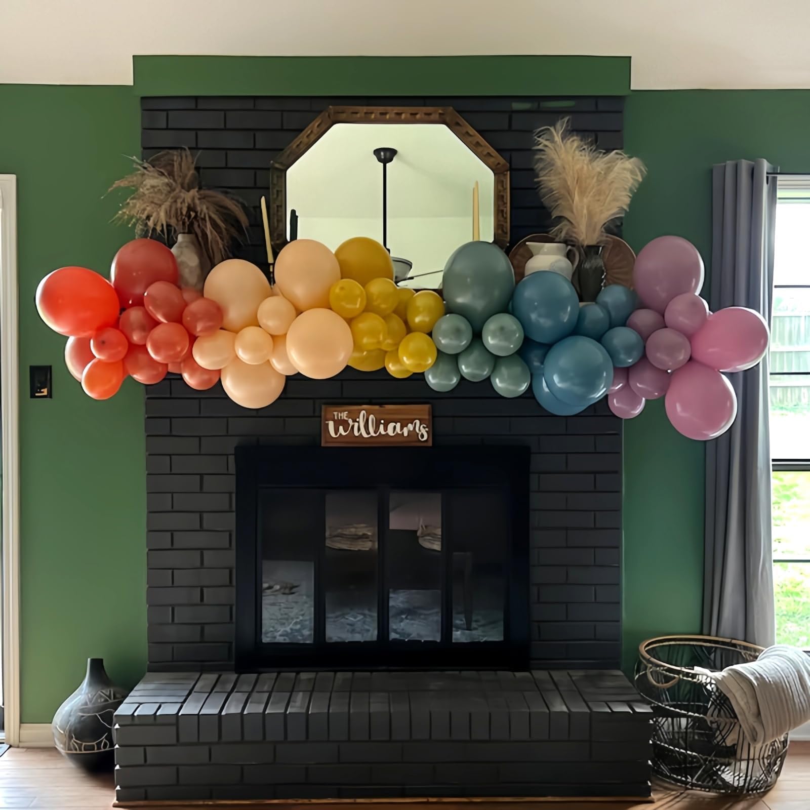Muted Rainbow Balloons Assorted Colors, 12Inch Dusty Pastel Orange Yellow Green Blue Purple Colorful Retro Latex Balloon for Kid Boho Birthday Baby Shower Here Comes the Son Party Decorations — view 6