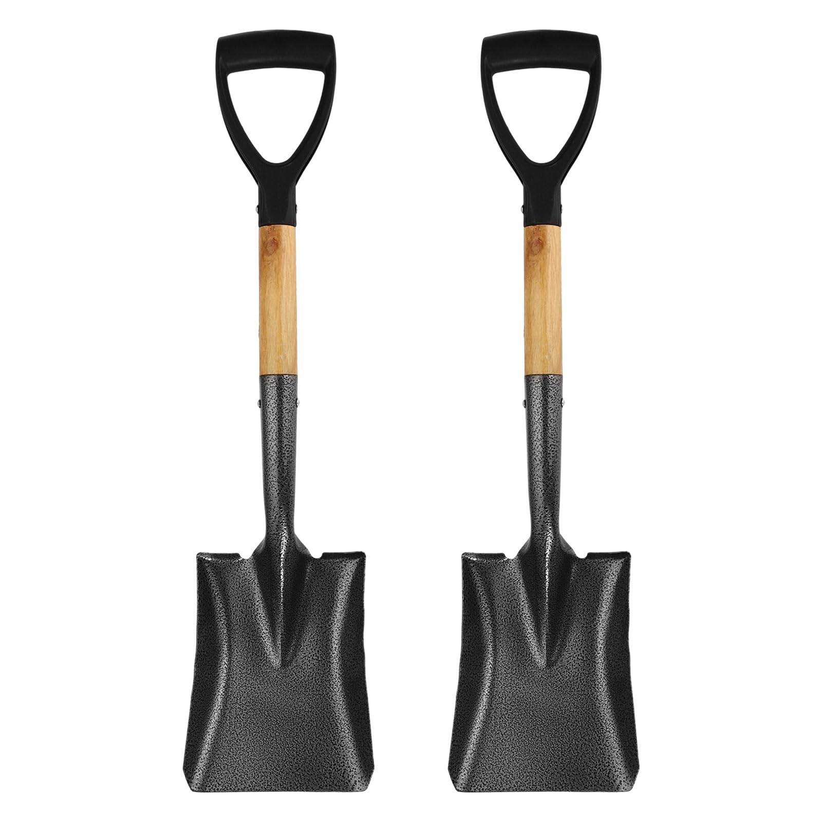 QUARKZMAN 2 Piezas Pala De Cavar 26.8 X 6.2 Pala De Cabeza Cuadrada Metálica con Mango En D para Acampar Jardinería Playa.