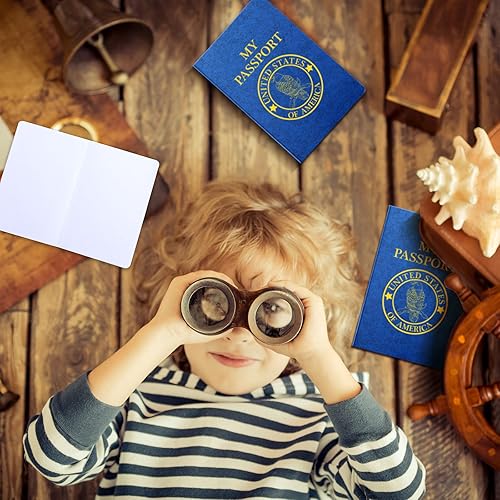 Miniatura 7 de Libro de pasaporte en blanco, cuaderno de pasaporte azul de 4 x 5.5 pulgadas, diario de viaje a granel para niños, viajes, actividades de